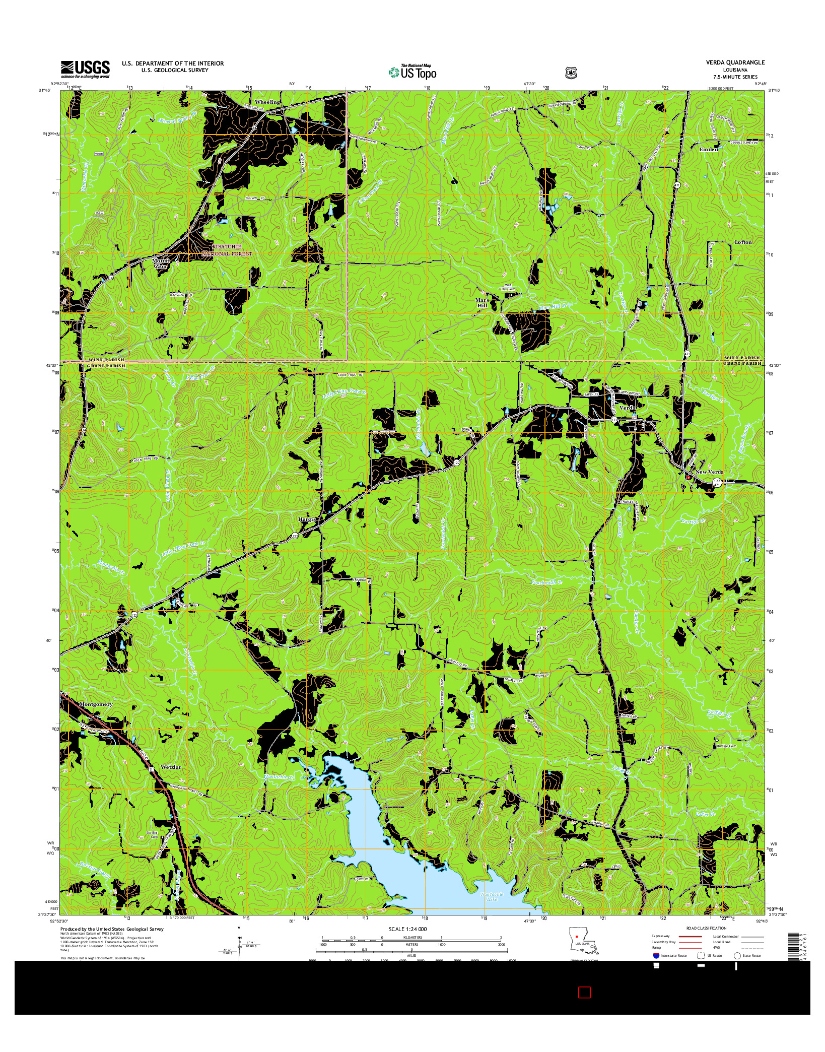 USGS US TOPO 7.5-MINUTE MAP FOR VERDA, LA 2015