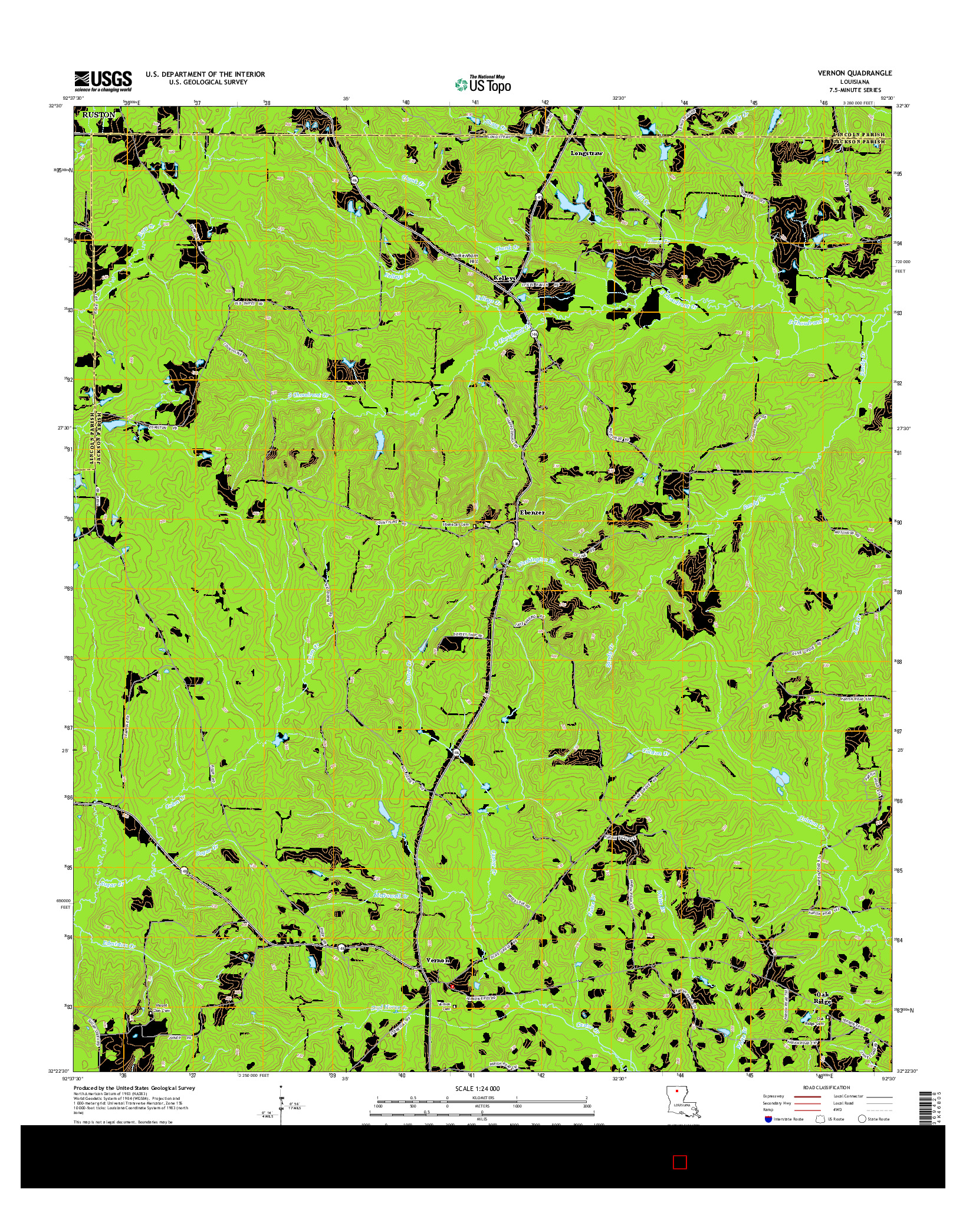 USGS US TOPO 7.5-MINUTE MAP FOR VERNON, LA 2015