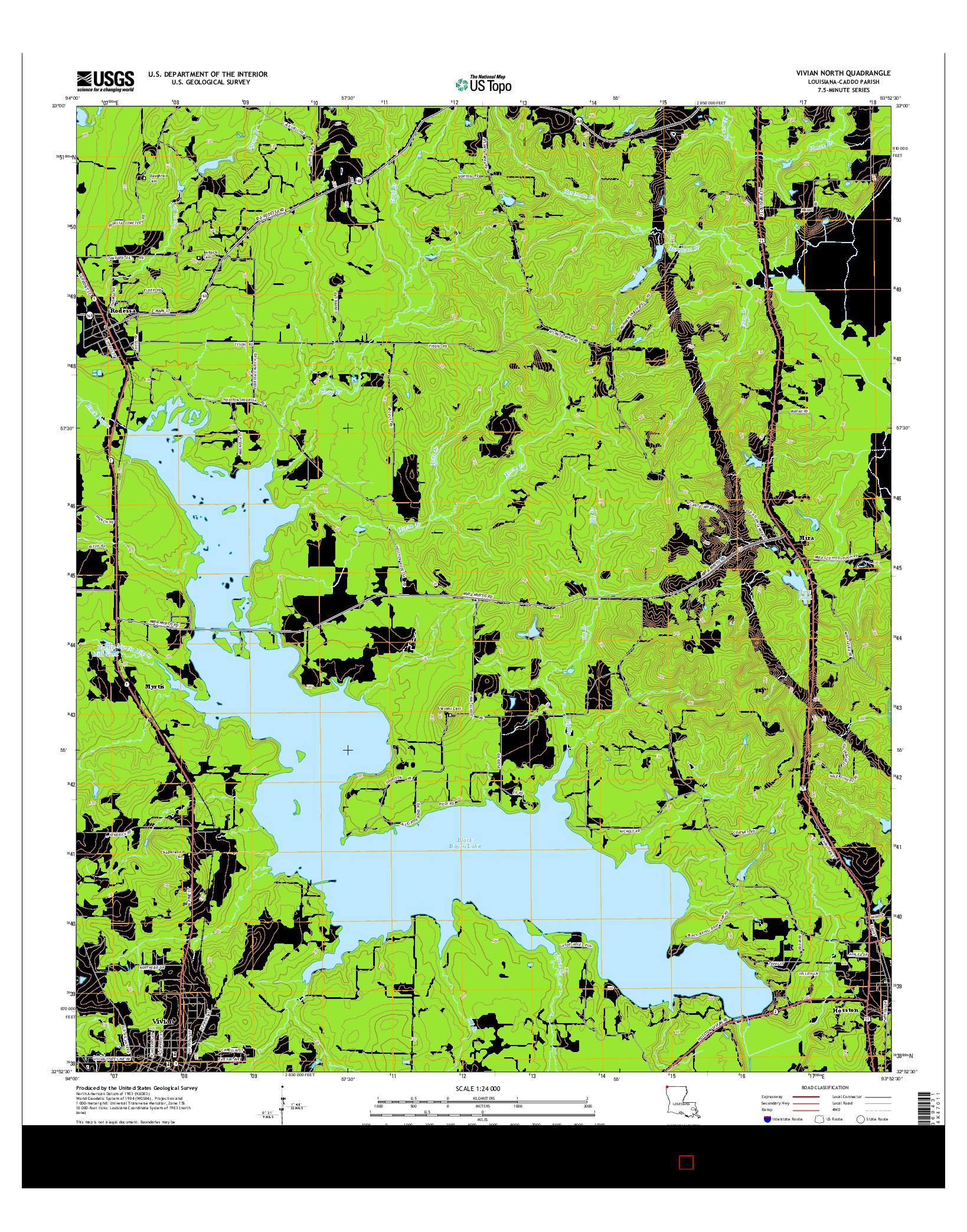 USGS US TOPO 7.5-MINUTE MAP FOR VIVIAN NORTH, LA 2015