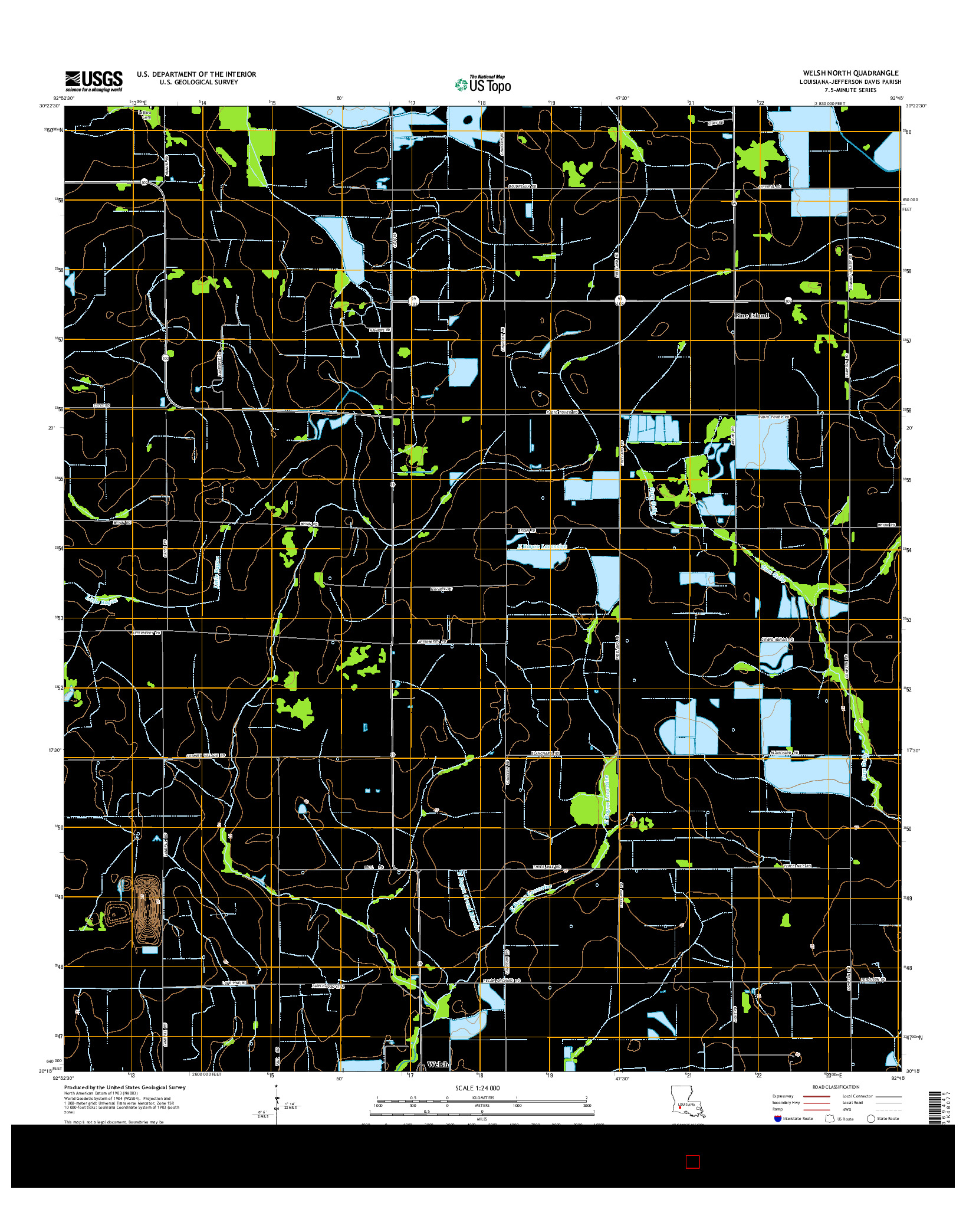 USGS US TOPO 7.5-MINUTE MAP FOR WELSH NORTH, LA 2015