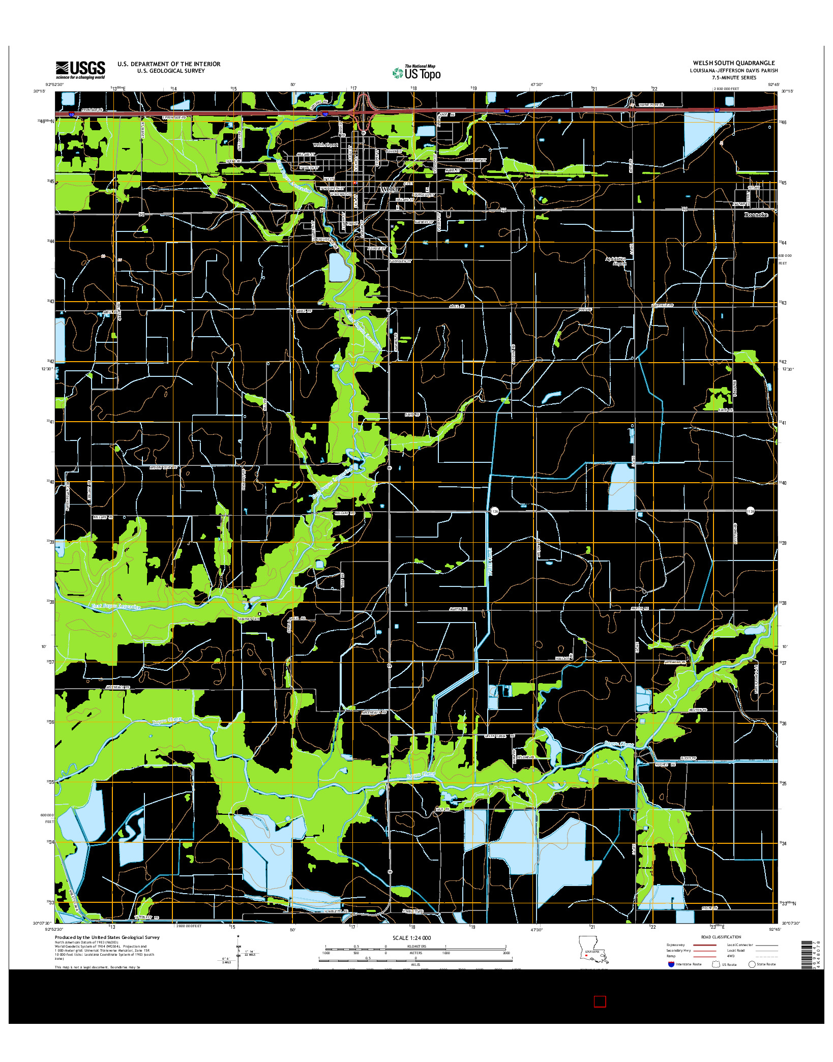 USGS US TOPO 7.5-MINUTE MAP FOR WELSH SOUTH, LA 2015