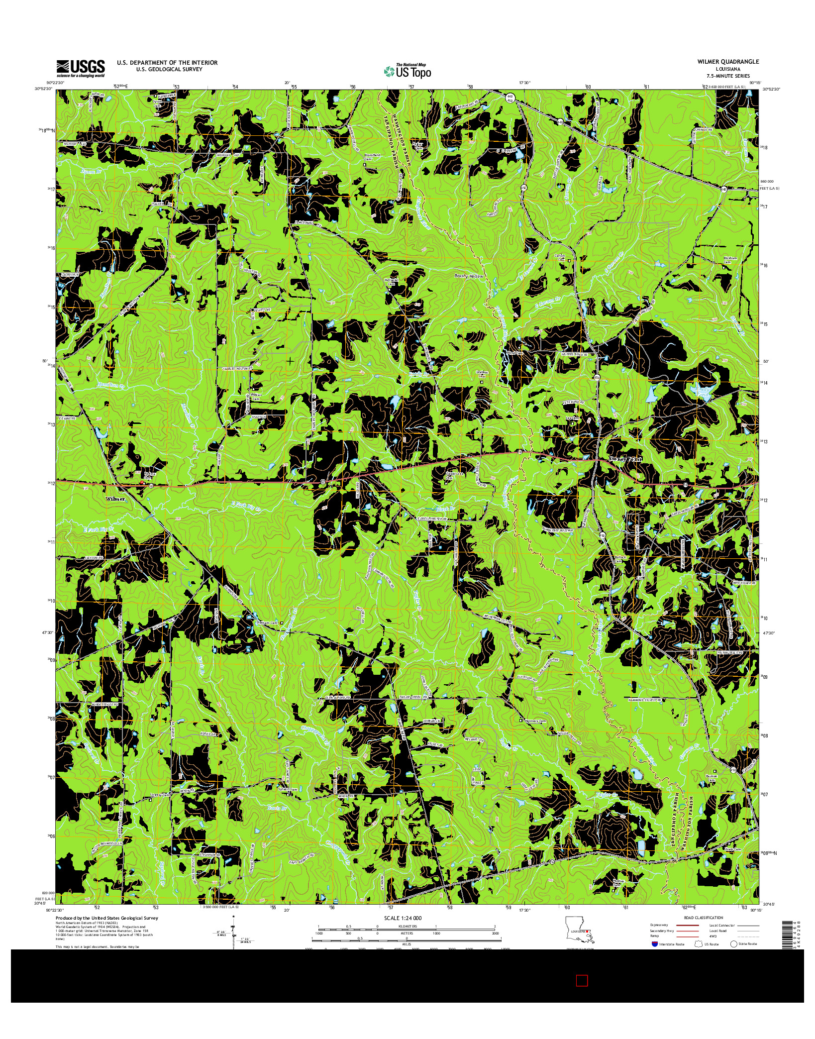 USGS US TOPO 7.5-MINUTE MAP FOR WILMER, LA 2015