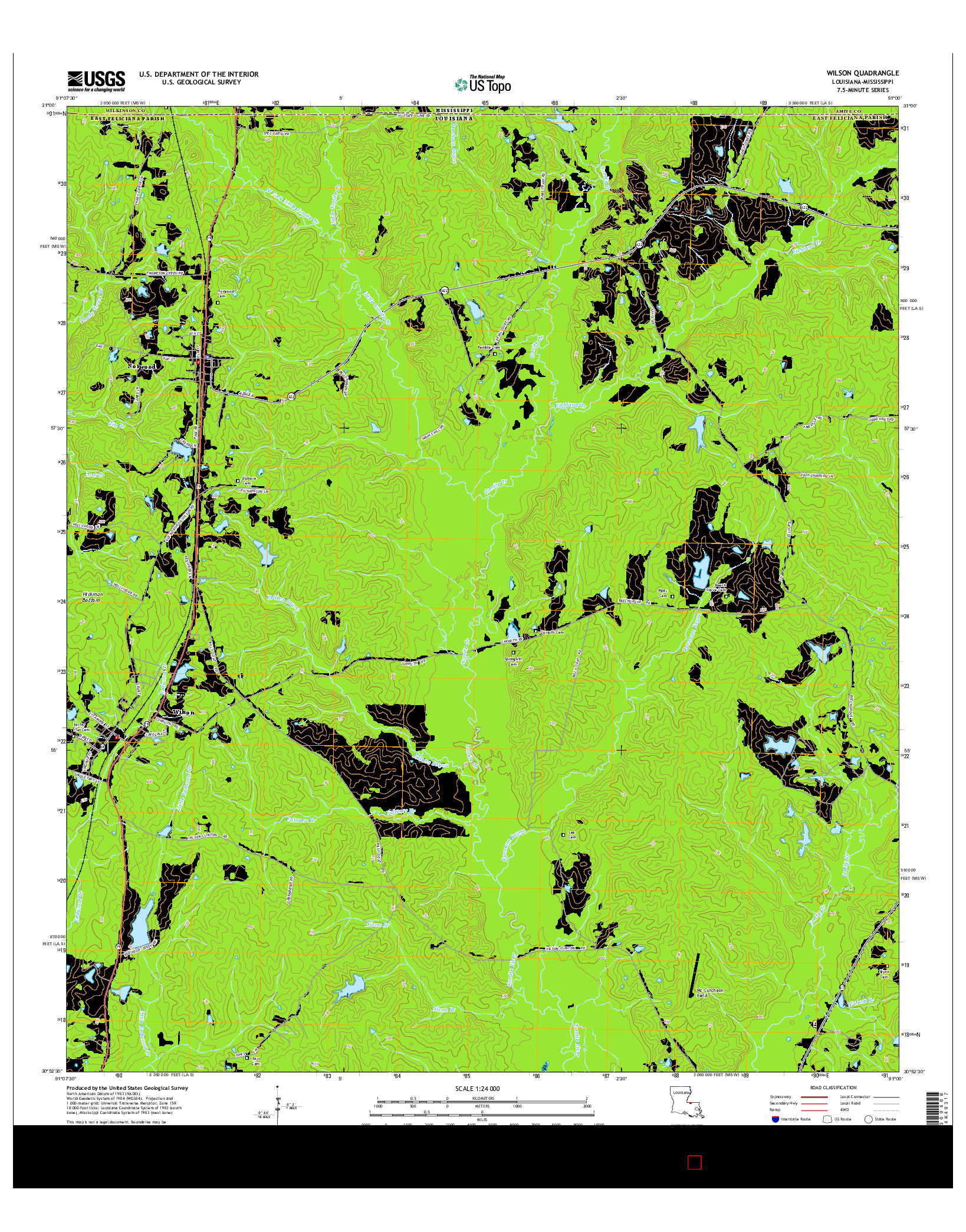 USGS US TOPO 7.5-MINUTE MAP FOR WILSON, LA-MS 2015