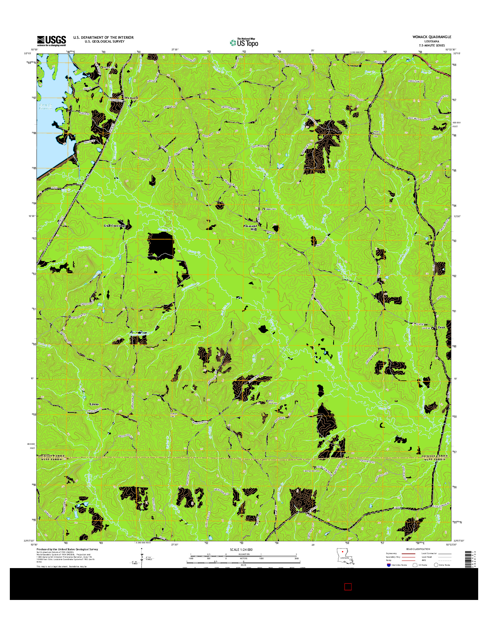USGS US TOPO 7.5-MINUTE MAP FOR WOMACK, LA 2015