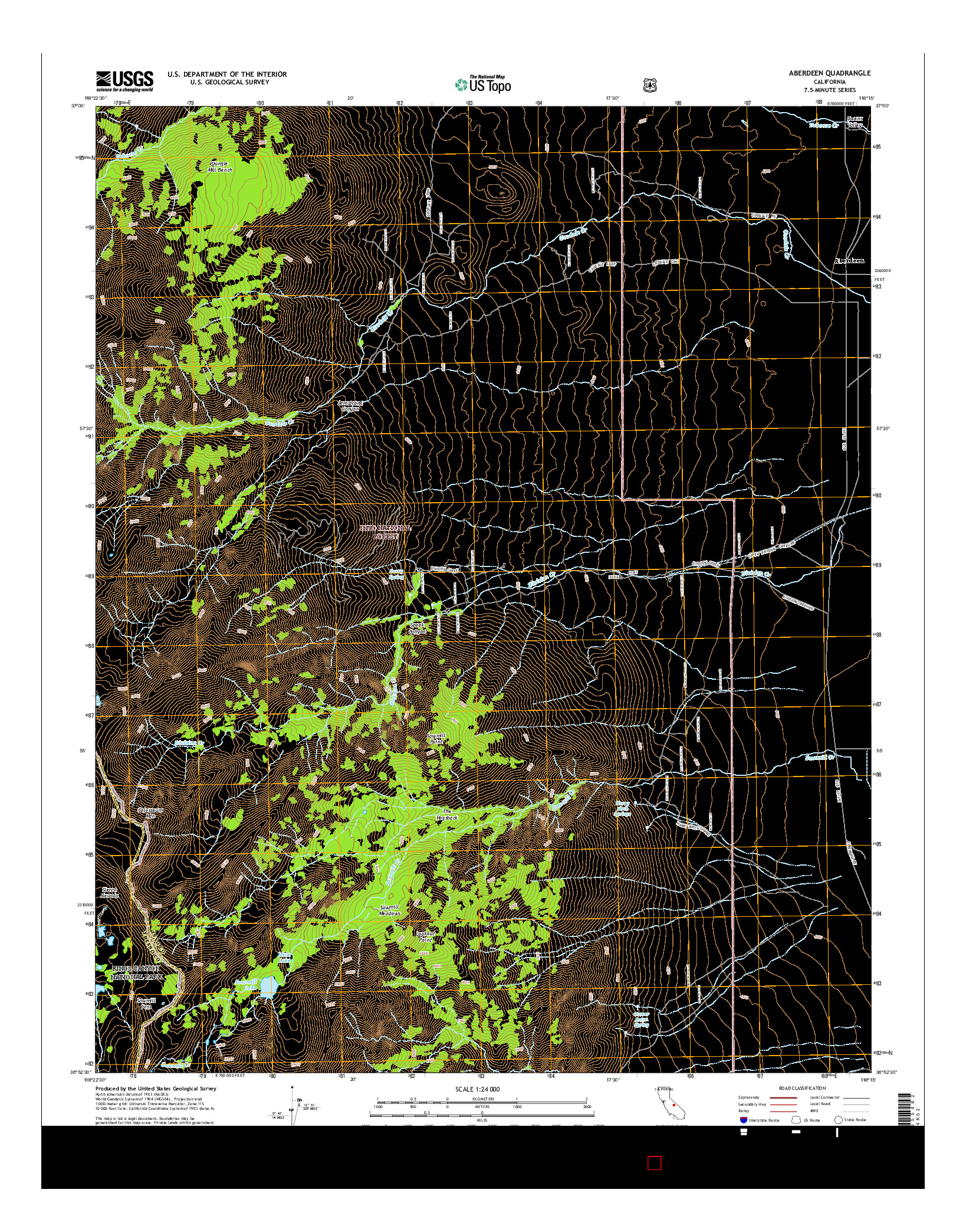 USGS US TOPO 7.5-MINUTE MAP FOR ABERDEEN, CA 2015