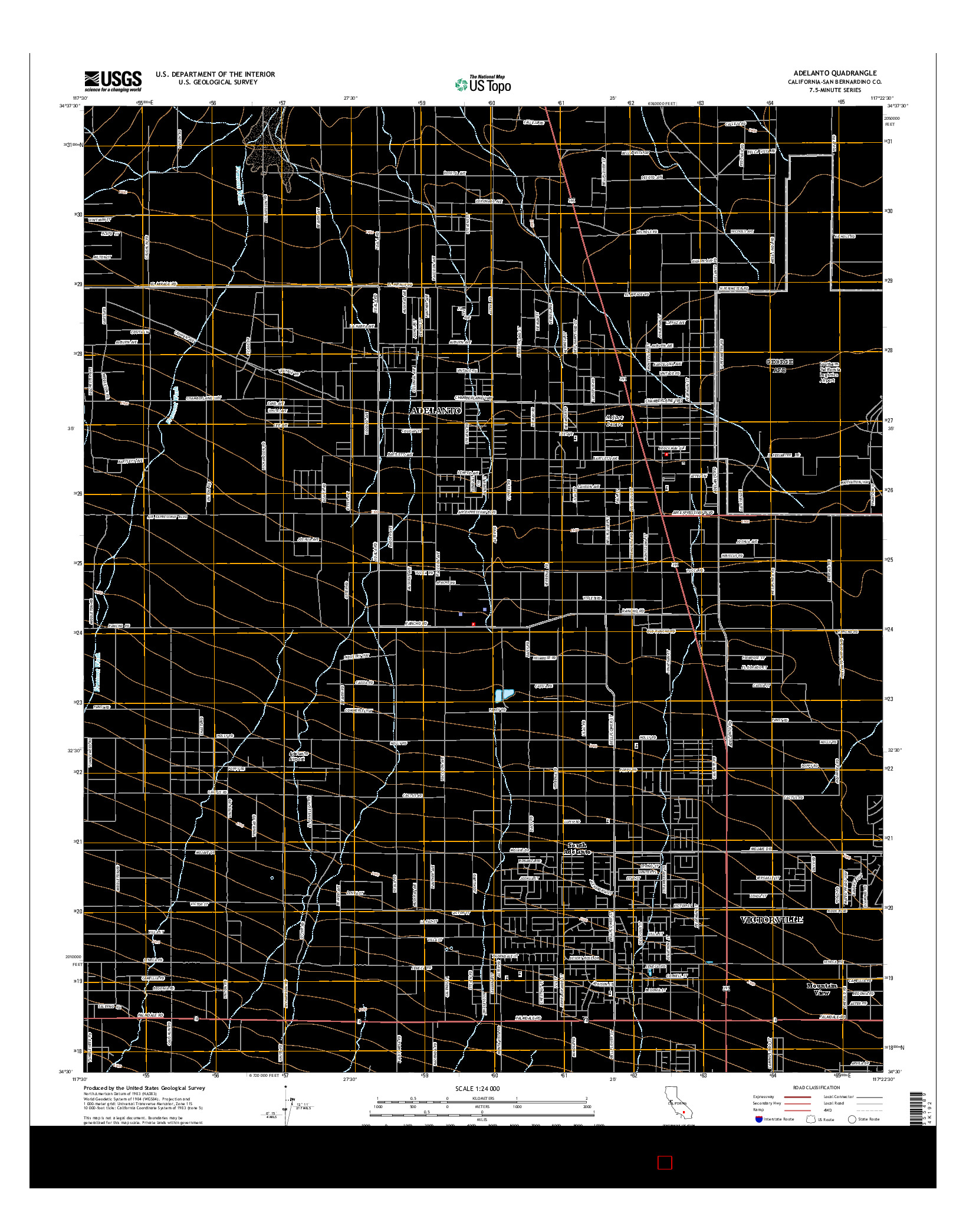 USGS US TOPO 7.5-MINUTE MAP FOR ADELANTO, CA 2015