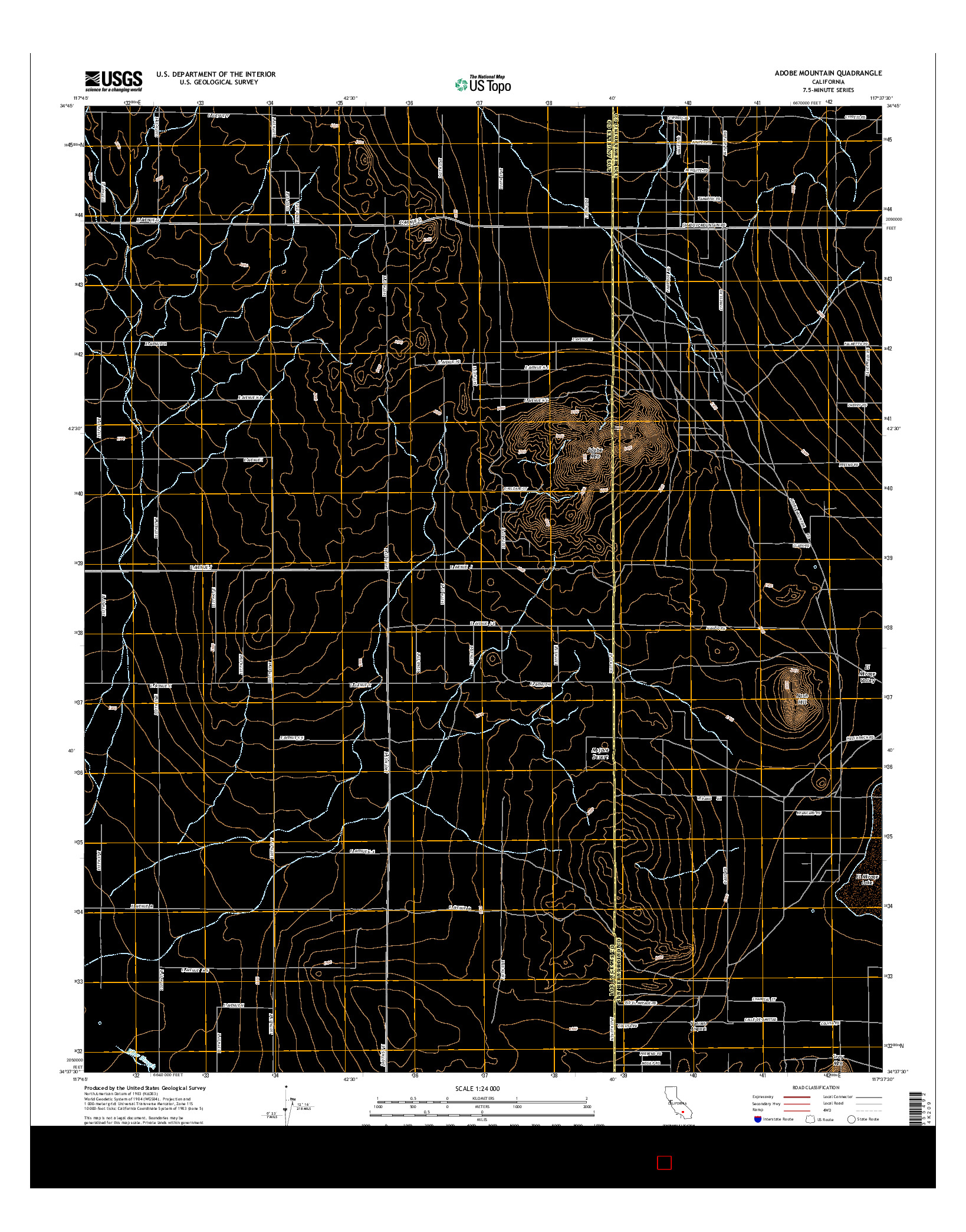 USGS US TOPO 7.5-MINUTE MAP FOR ADOBE MOUNTAIN, CA 2015