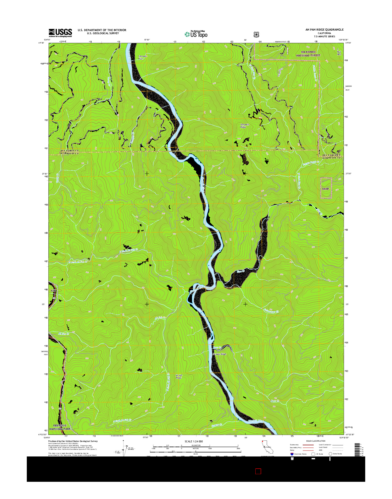 USGS US TOPO 7.5-MINUTE MAP FOR AH PAH RIDGE, CA 2015