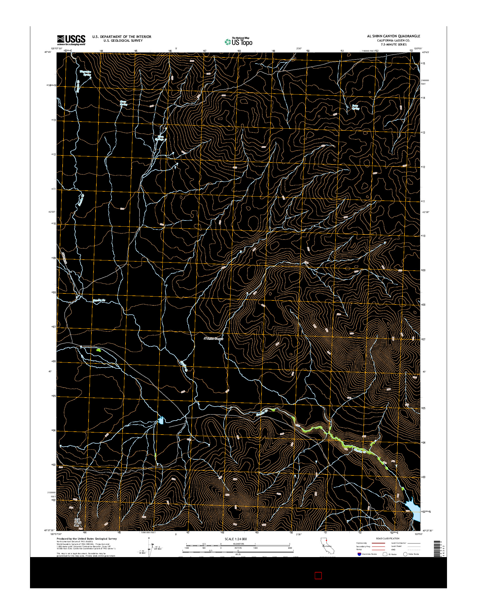 USGS US TOPO 7.5-MINUTE MAP FOR AL SHINN CANYON, CA 2015