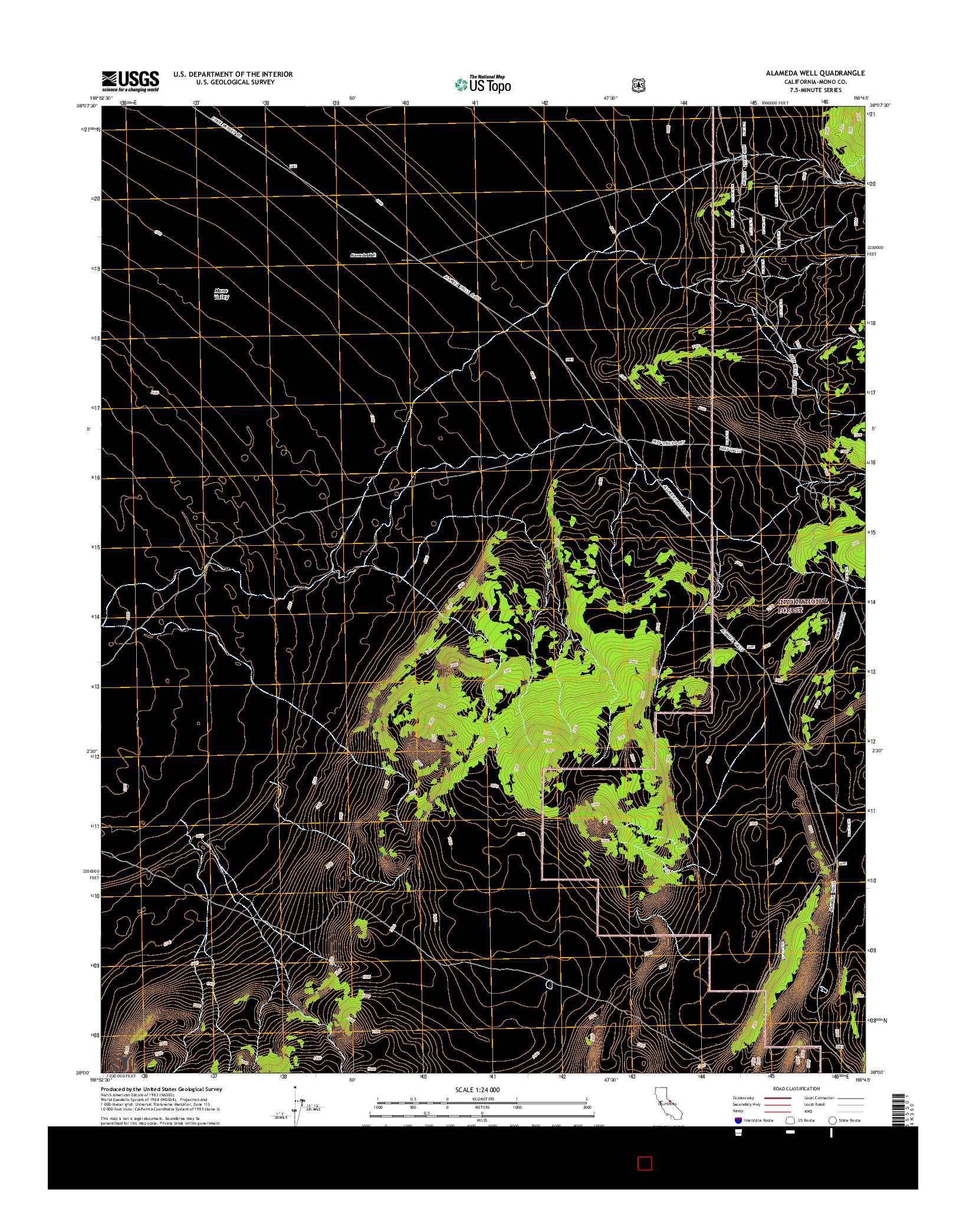 USGS US TOPO 7.5-MINUTE MAP FOR ALAMEDA WELL, CA 2015