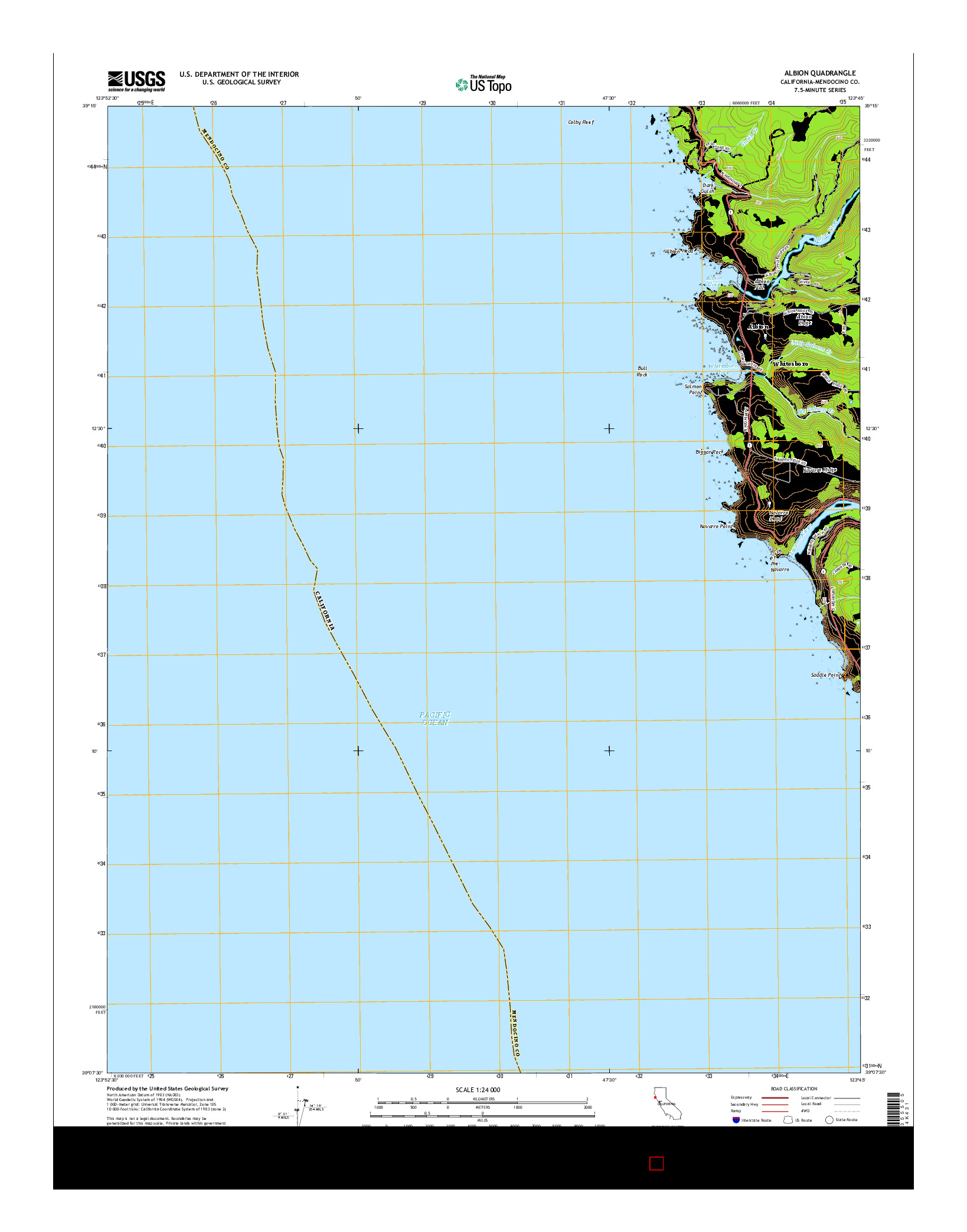 USGS US TOPO 7.5-MINUTE MAP FOR ALBION, CA 2015