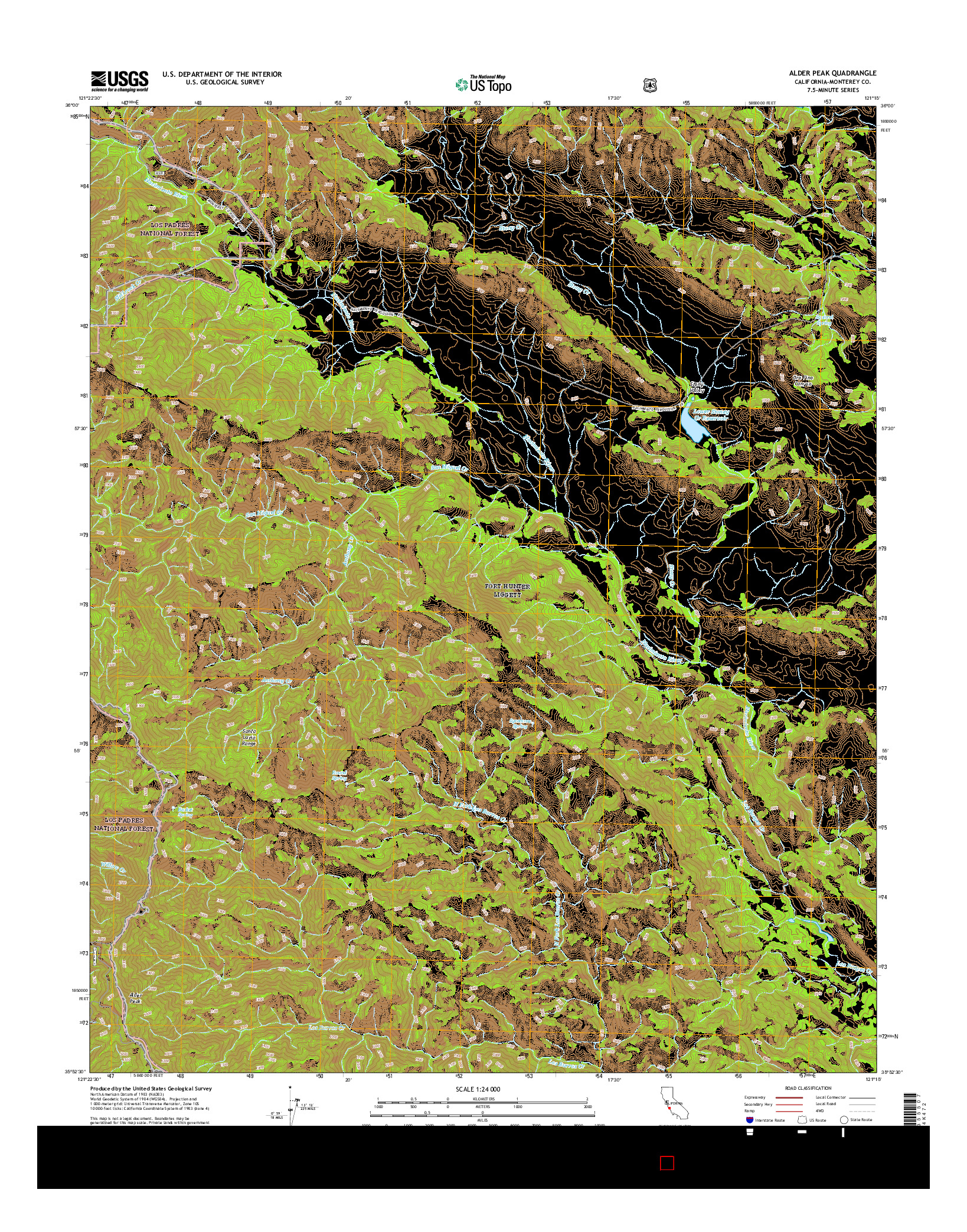 USGS US TOPO 7.5-MINUTE MAP FOR ALDER PEAK, CA 2015