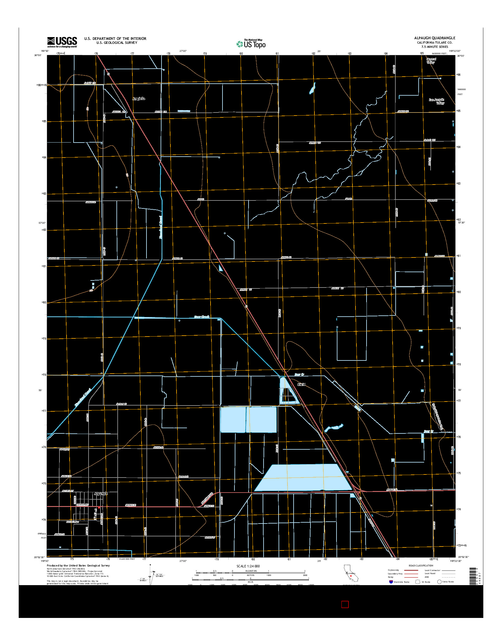 USGS US TOPO 7.5-MINUTE MAP FOR ALPAUGH, CA 2015