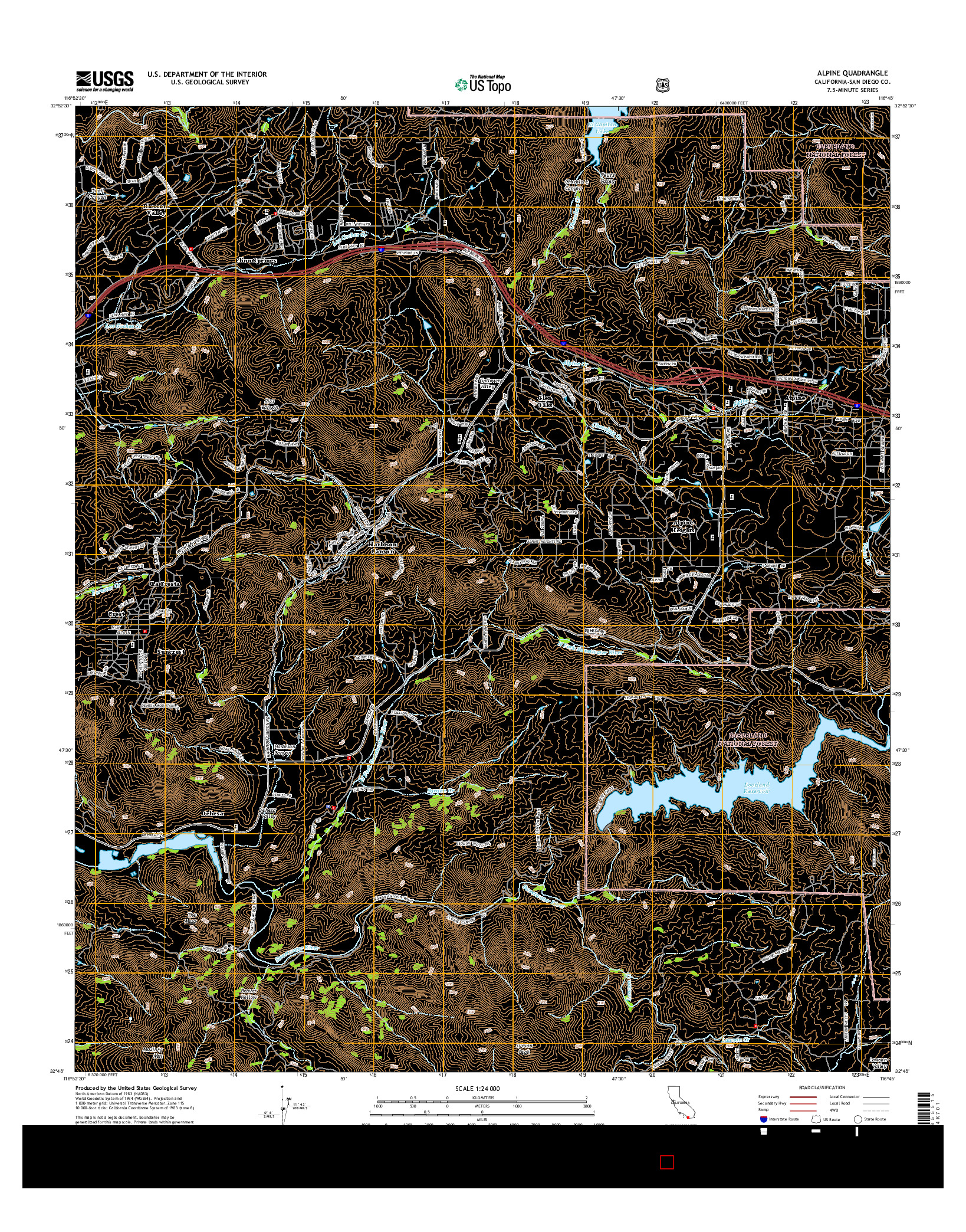 USGS US TOPO 7.5-MINUTE MAP FOR ALPINE, CA 2015