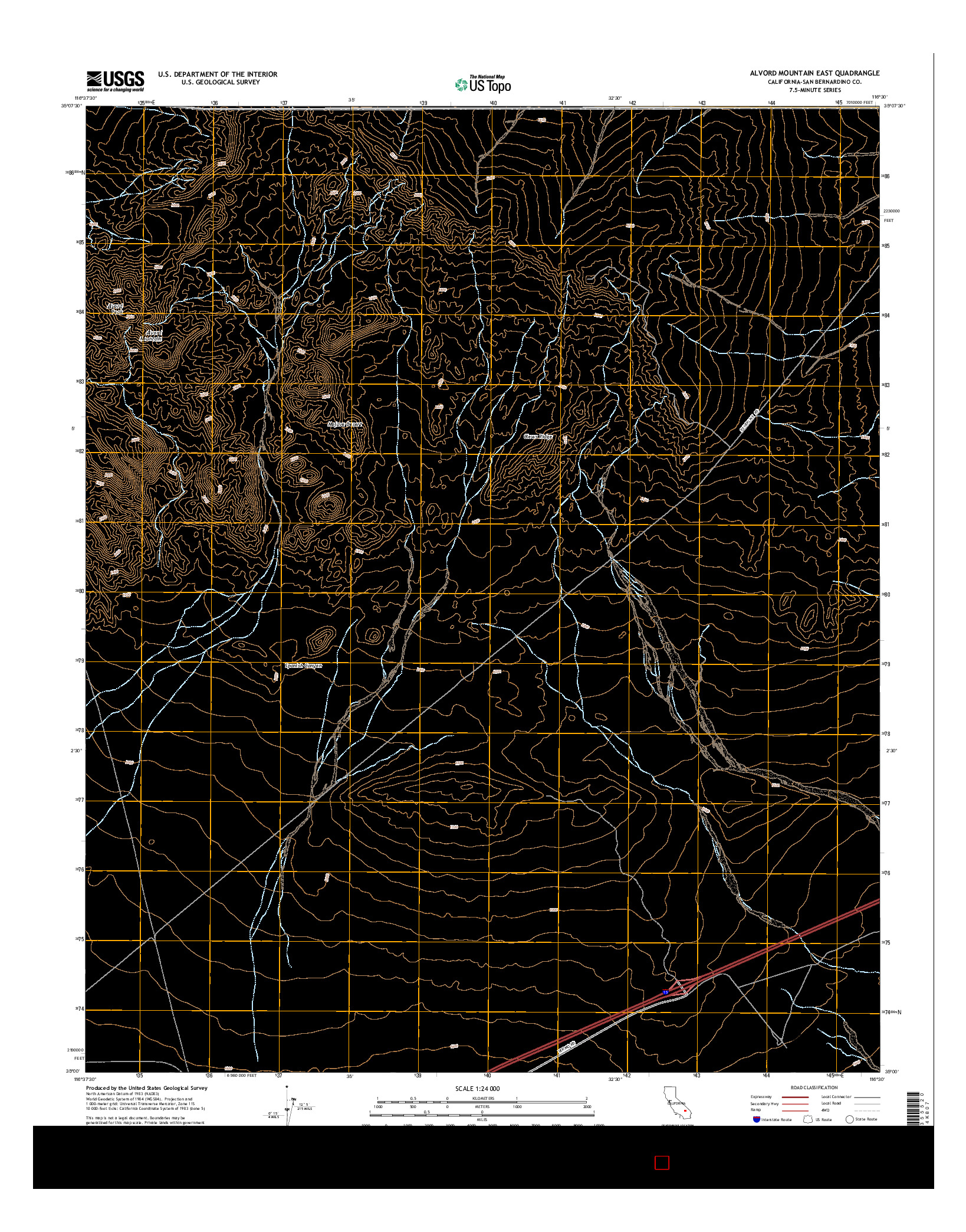 USGS US TOPO 7.5-MINUTE MAP FOR ALVORD MOUNTAIN EAST, CA 2015