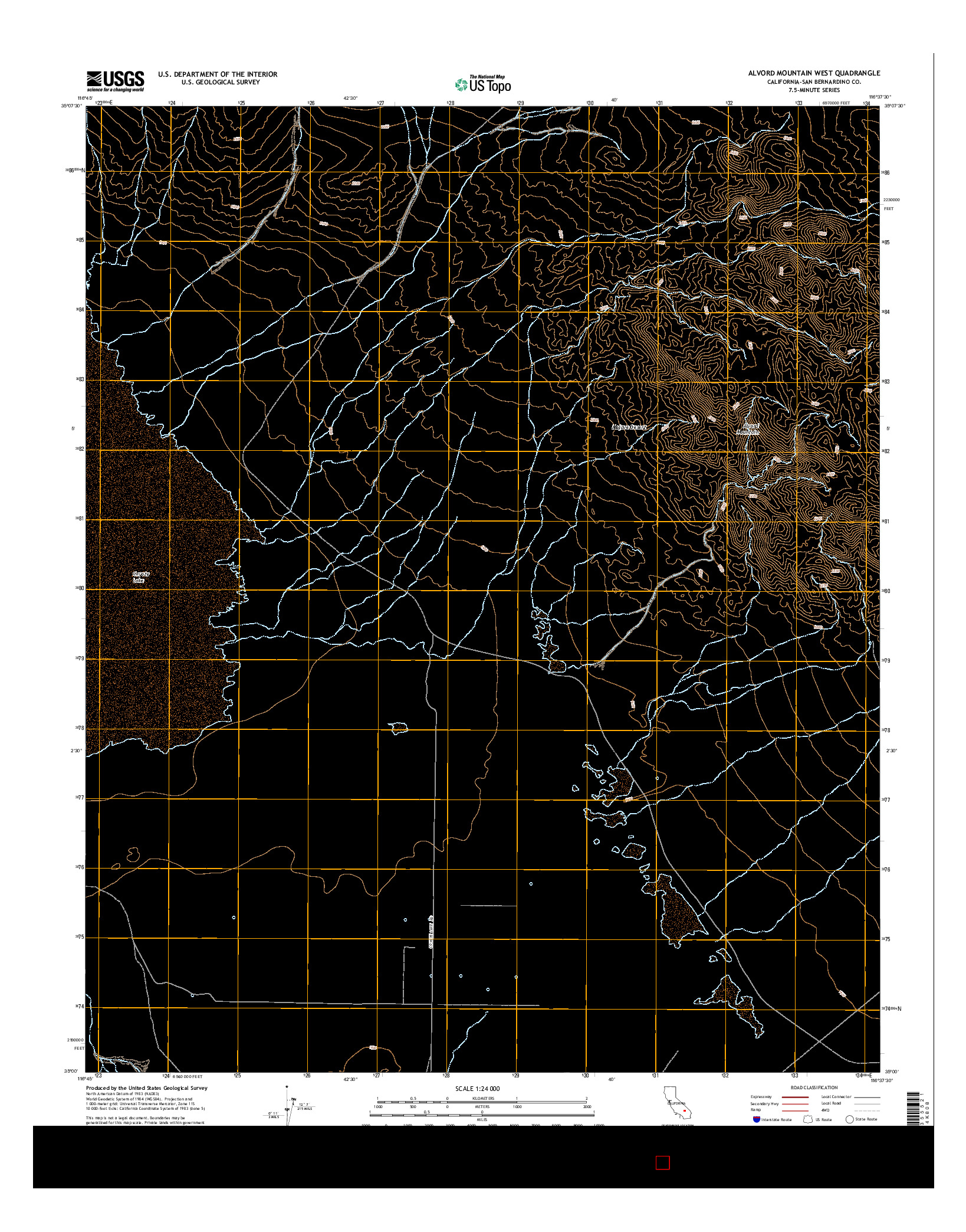 USGS US TOPO 7.5-MINUTE MAP FOR ALVORD MOUNTAIN WEST, CA 2015