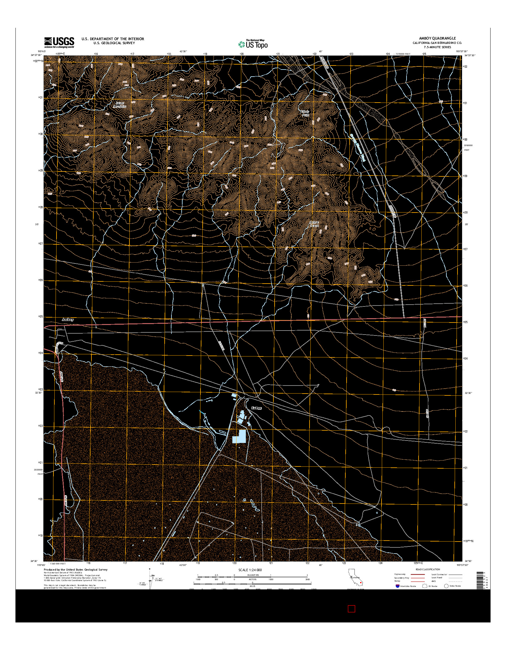 USGS US TOPO 7.5-MINUTE MAP FOR AMBOY, CA 2015