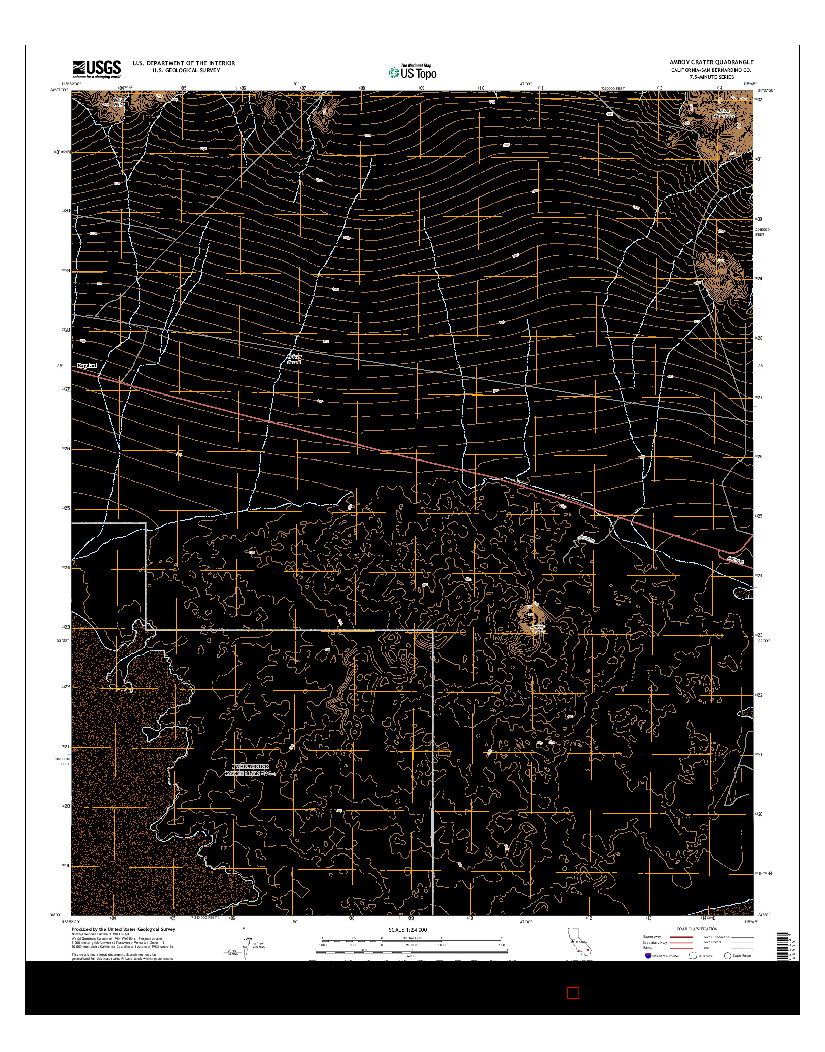 USGS US TOPO 7.5-MINUTE MAP FOR AMBOY CRATER, CA 2015