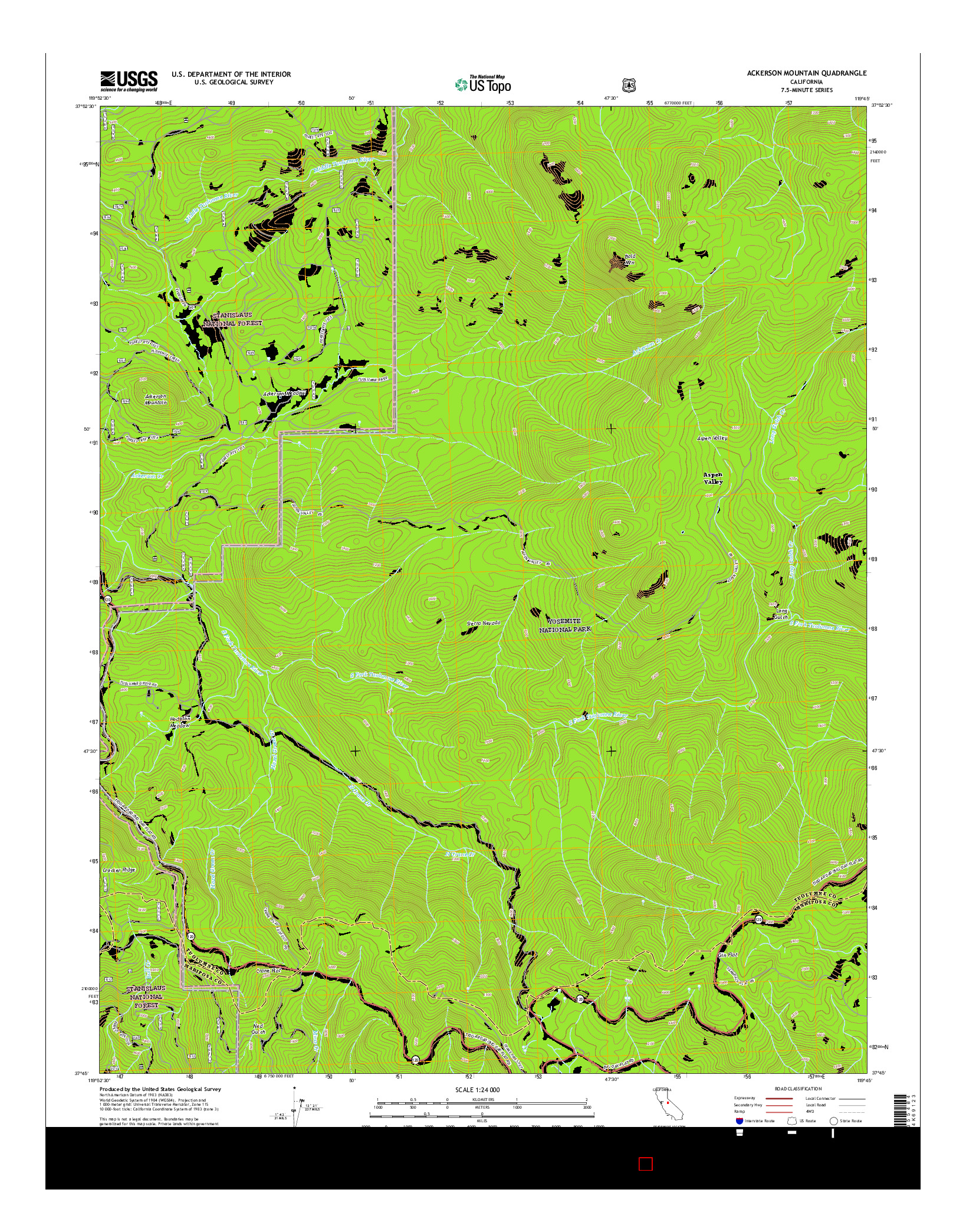 USGS US TOPO 7.5-MINUTE MAP FOR ACKERSON MOUNTAIN, CA 2015