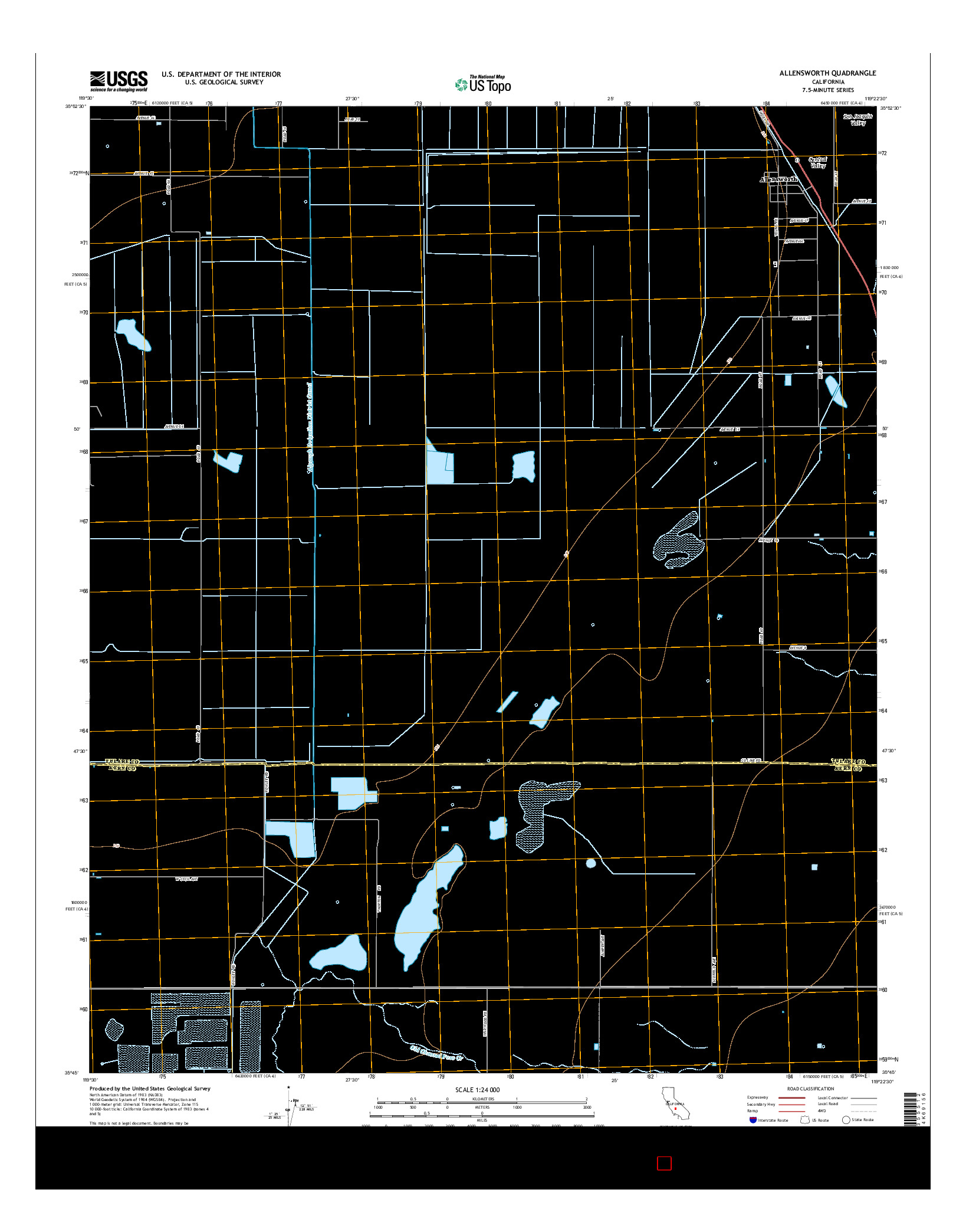 USGS US TOPO 7.5-MINUTE MAP FOR ALLENSWORTH, CA 2015