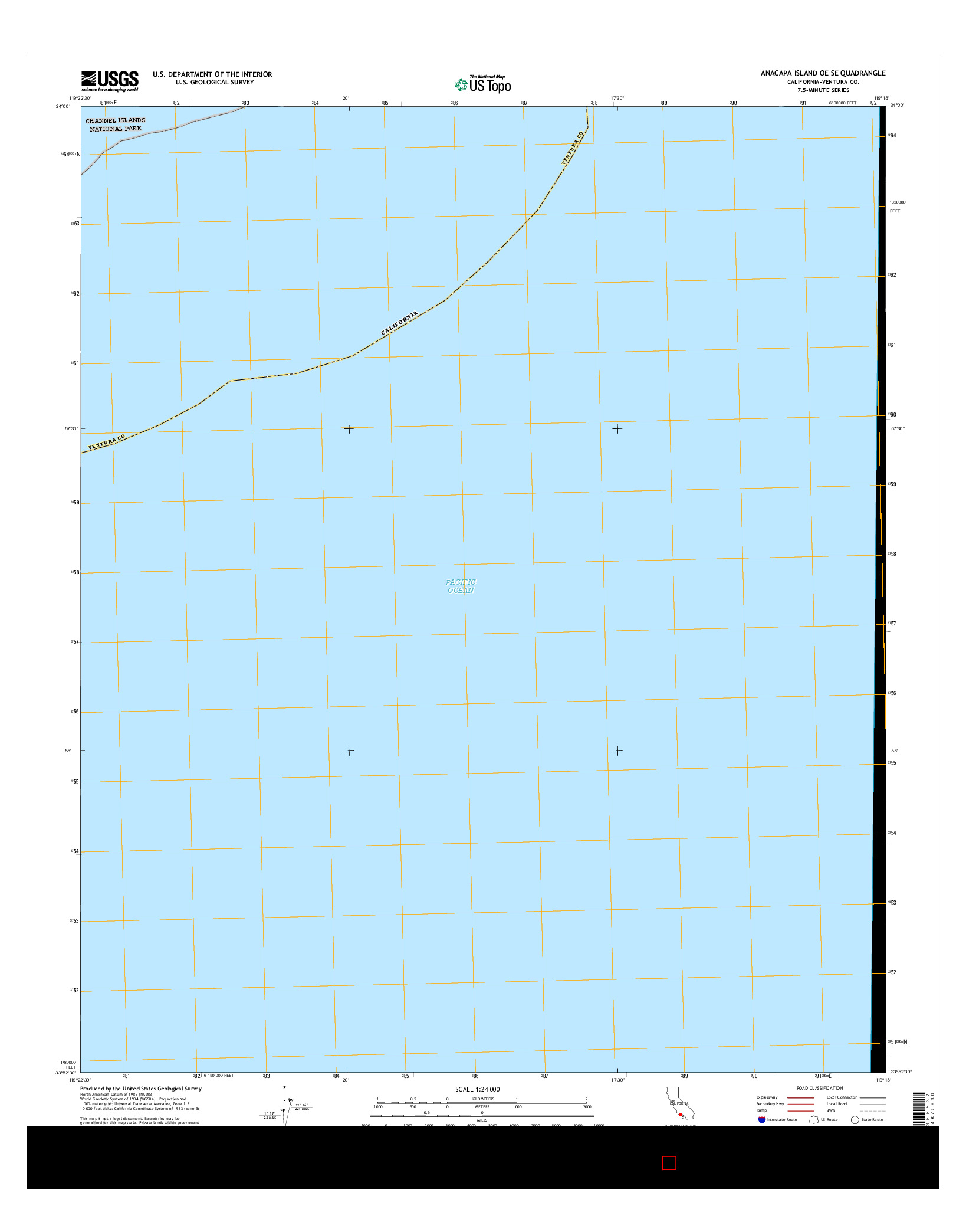 USGS US TOPO 7.5-MINUTE MAP FOR ANACAPA ISLAND OE SE, CA 2015