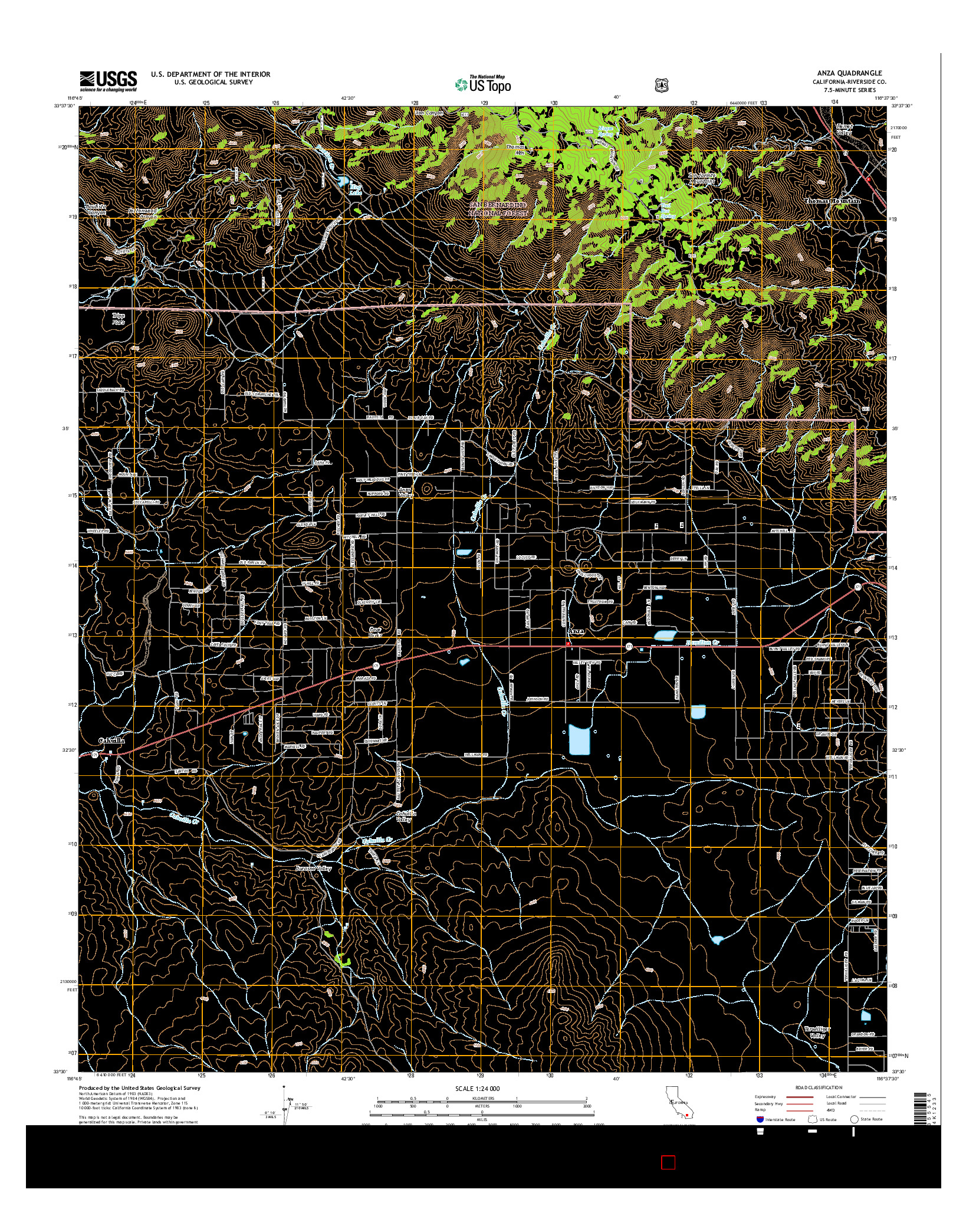 USGS US TOPO 7.5-MINUTE MAP FOR ANZA, CA 2015