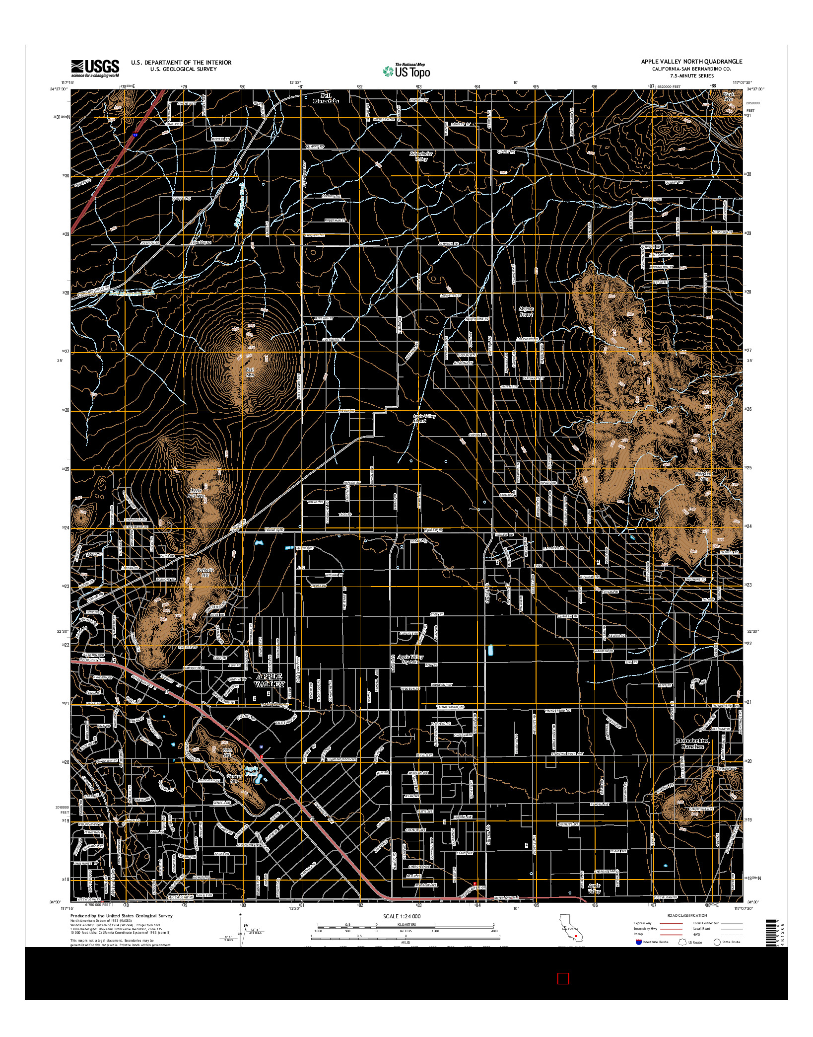 USGS US TOPO 7.5-MINUTE MAP FOR APPLE VALLEY NORTH, CA 2015