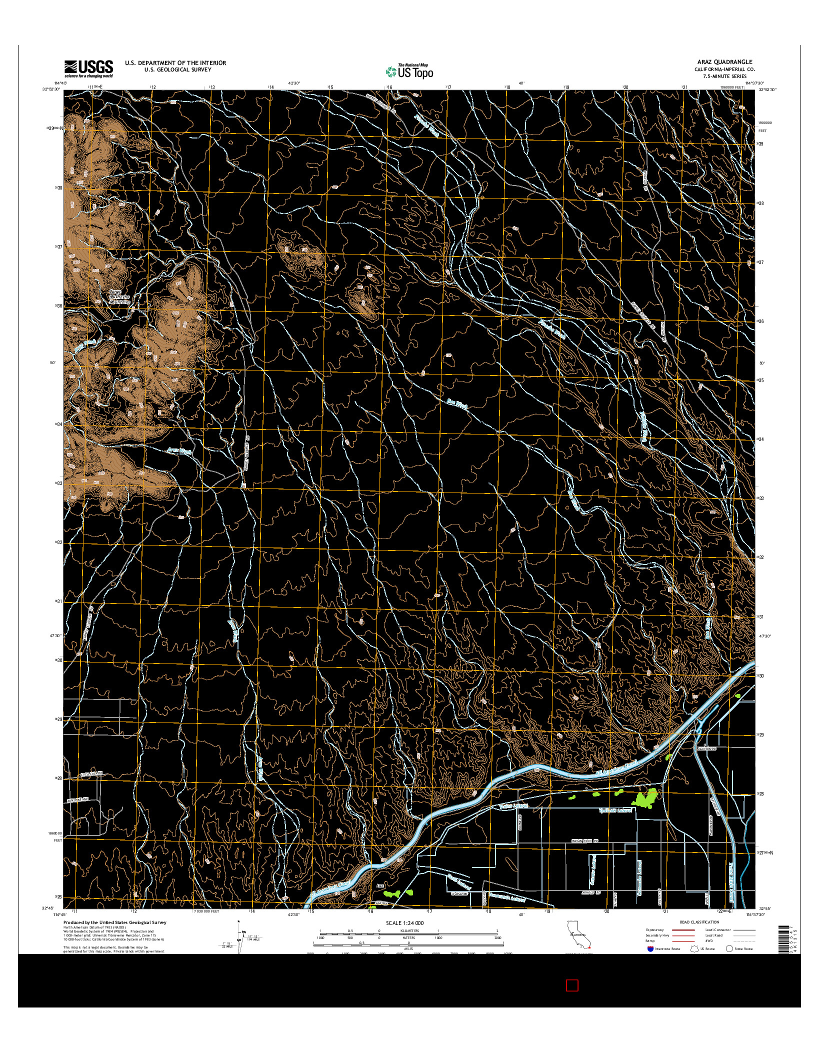USGS US TOPO 7.5-MINUTE MAP FOR ARAZ, CA 2015