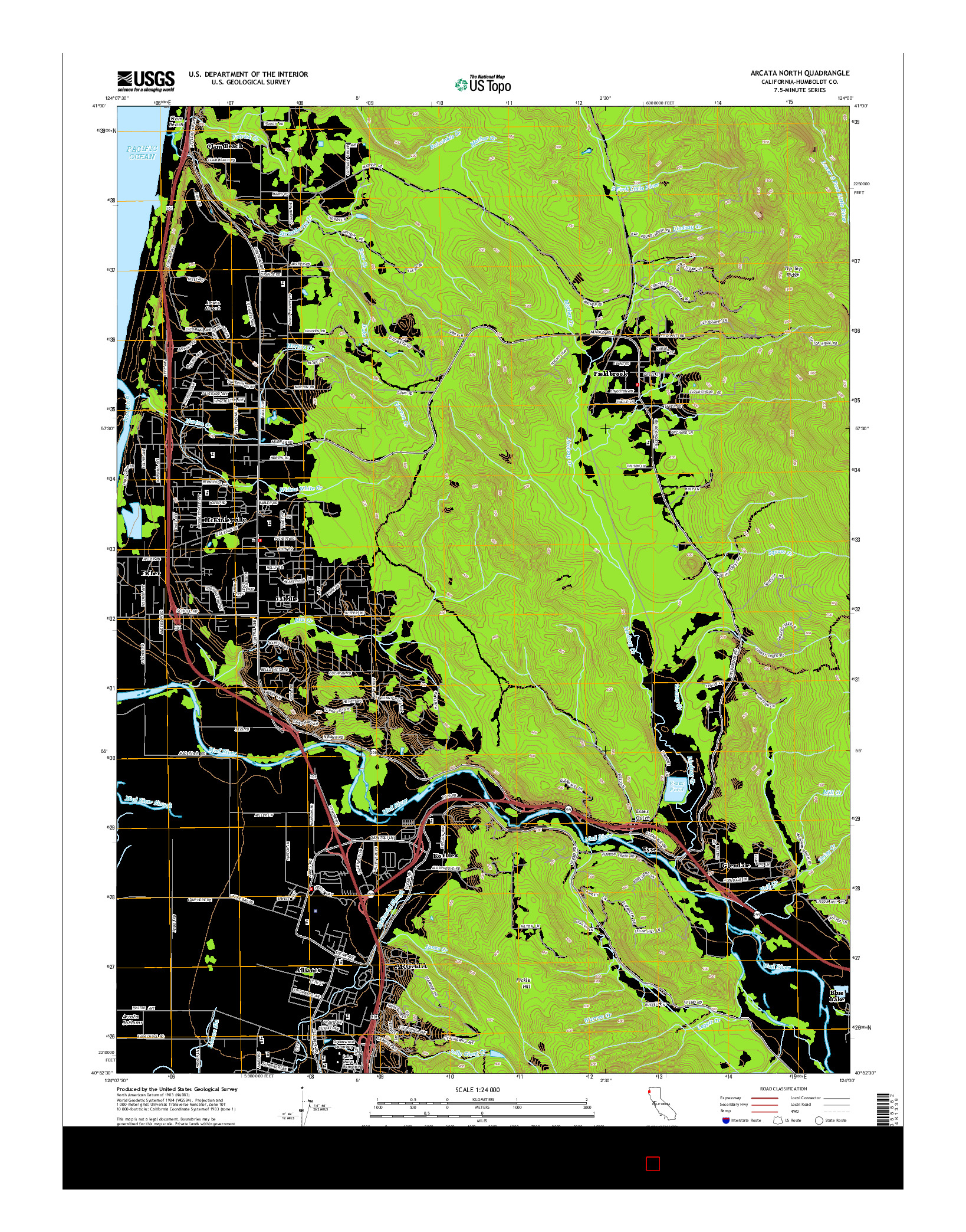 USGS US TOPO 7.5-MINUTE MAP FOR ARCATA NORTH, CA 2015