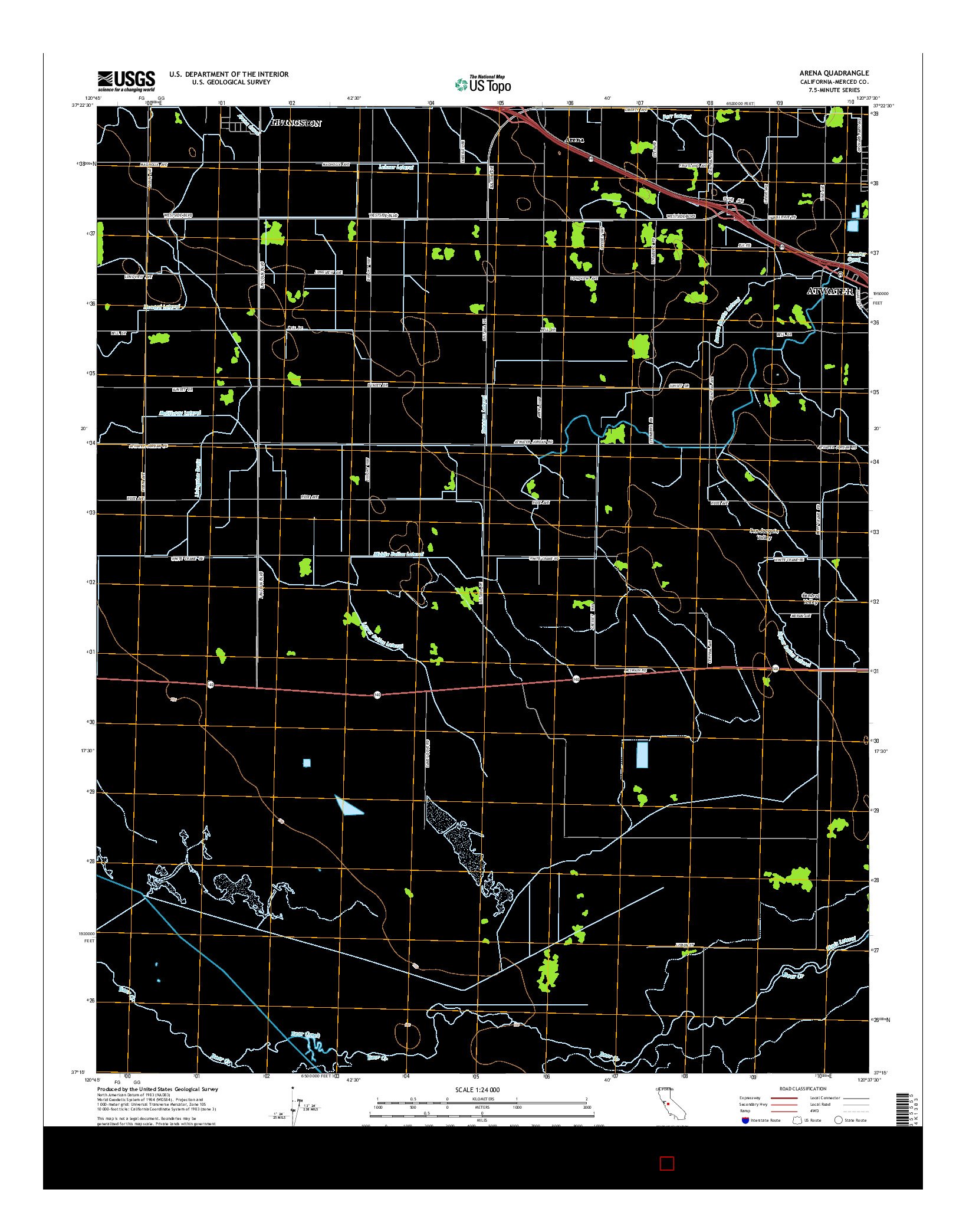 USGS US TOPO 7.5-MINUTE MAP FOR ARENA, CA 2015