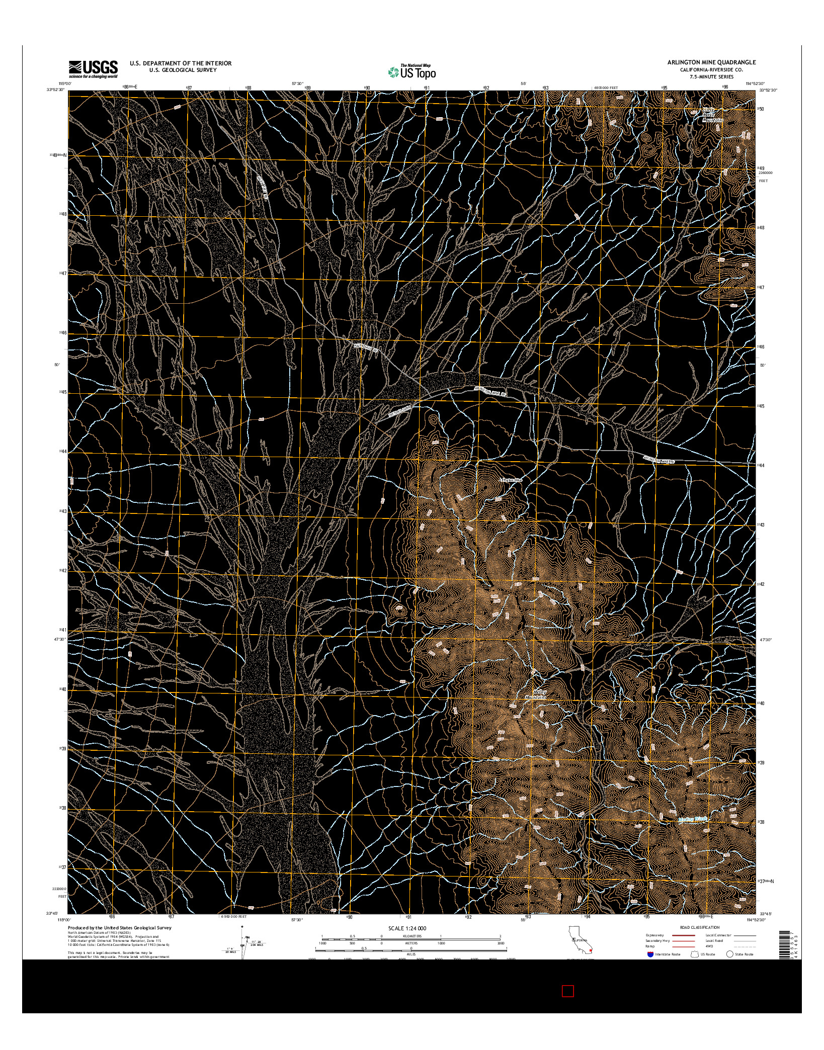 USGS US TOPO 7.5-MINUTE MAP FOR ARLINGTON MINE, CA 2015