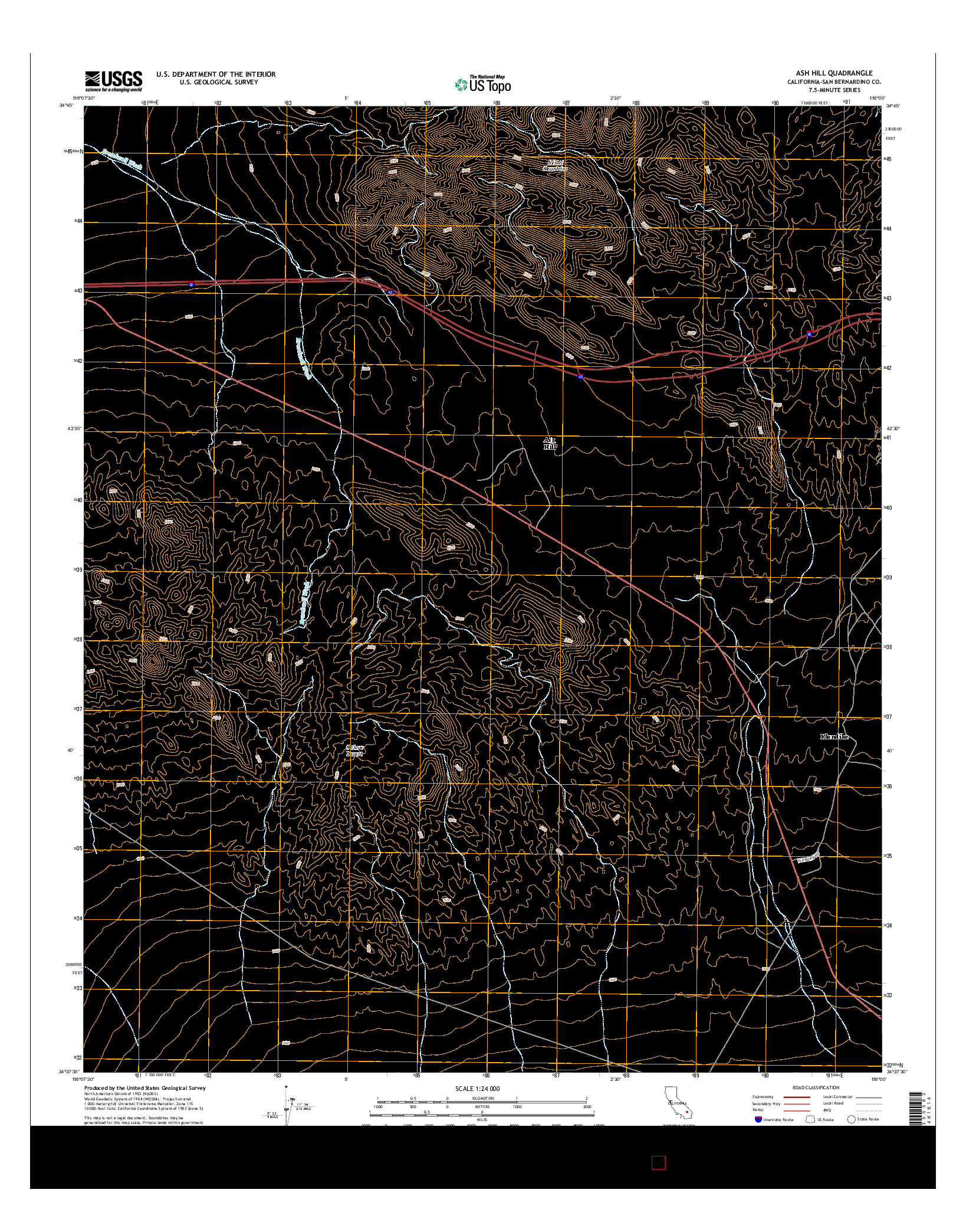 USGS US TOPO 7.5-MINUTE MAP FOR ASH HILL, CA 2015