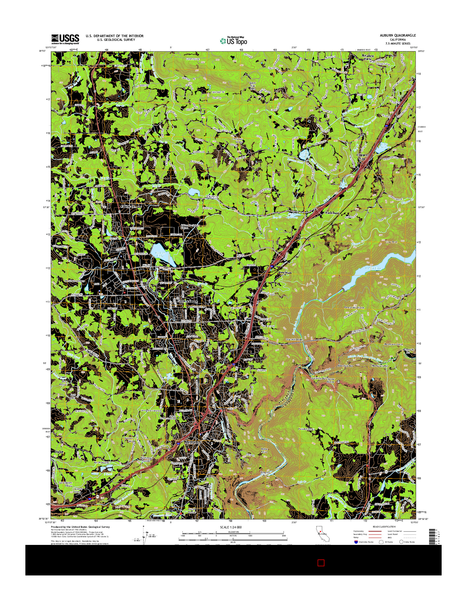 USGS US TOPO 7.5-MINUTE MAP FOR AUBURN, CA 2015