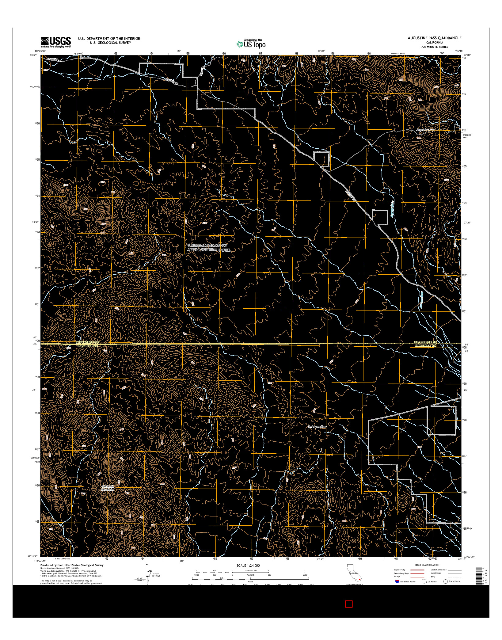 USGS US TOPO 7.5-MINUTE MAP FOR AUGUSTINE PASS, CA 2015