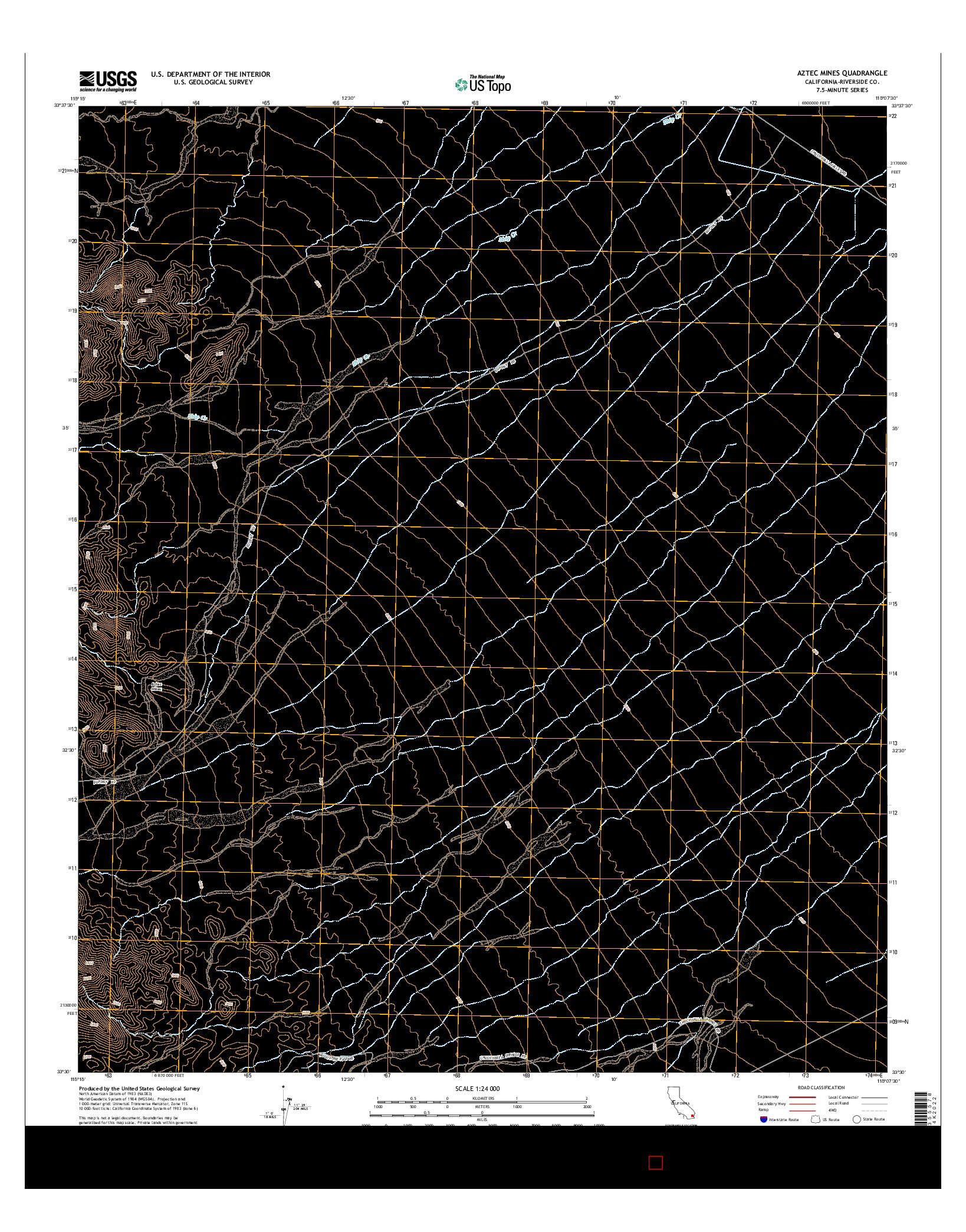 USGS US TOPO 7.5-MINUTE MAP FOR AZTEC MINES, CA 2015