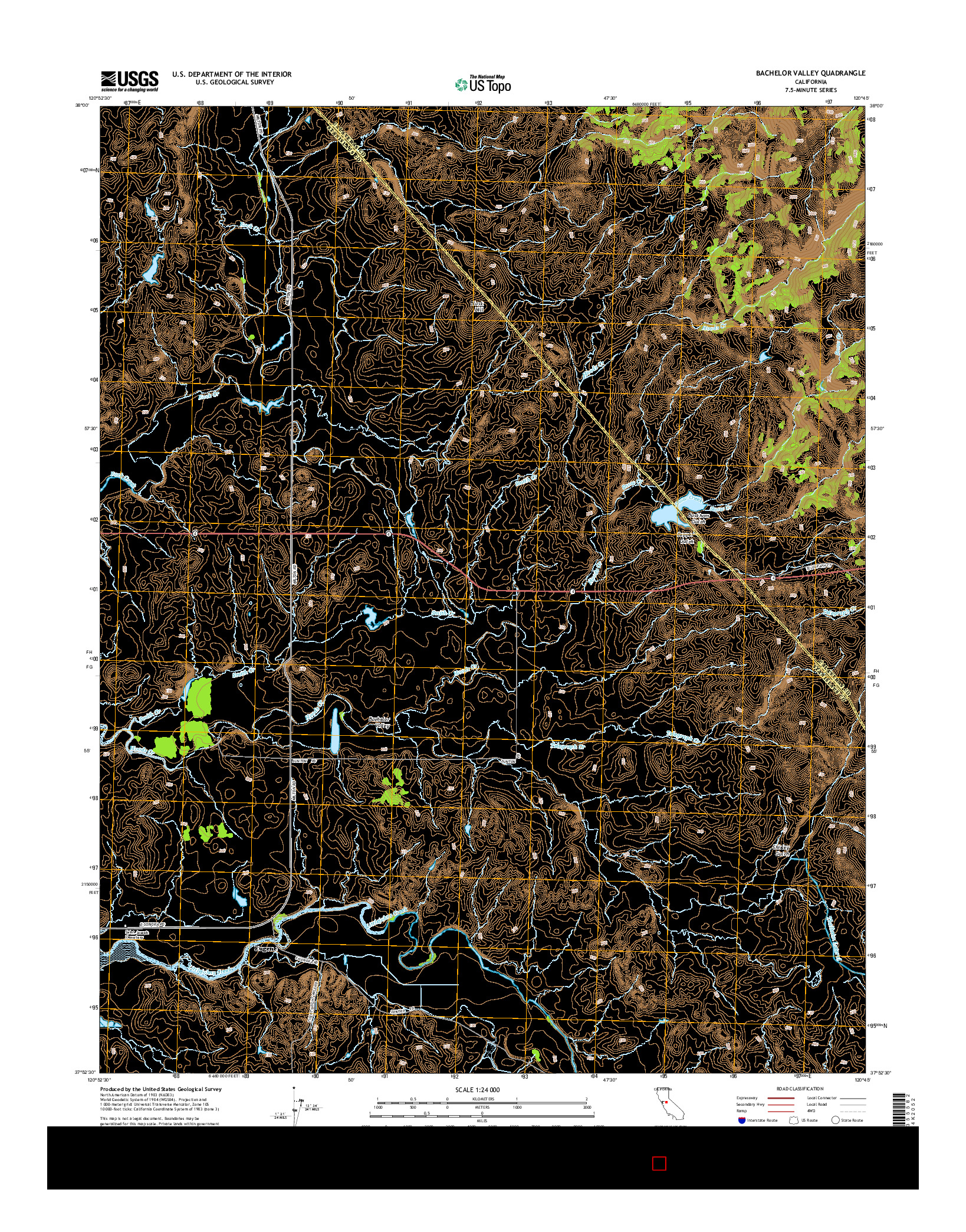 USGS US TOPO 7.5-MINUTE MAP FOR BACHELOR VALLEY, CA 2015