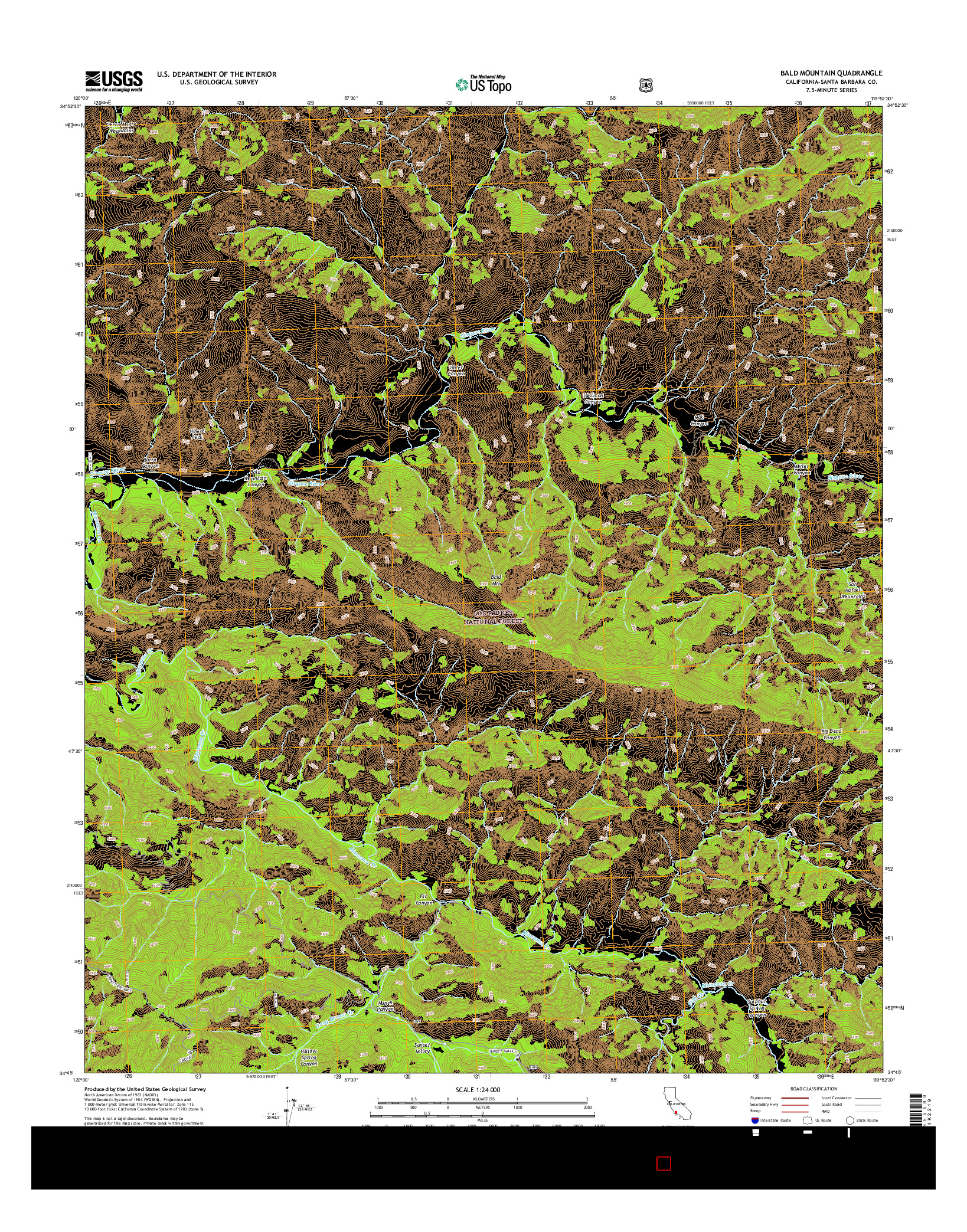 USGS US TOPO 7.5-MINUTE MAP FOR BALD MOUNTAIN, CA 2015