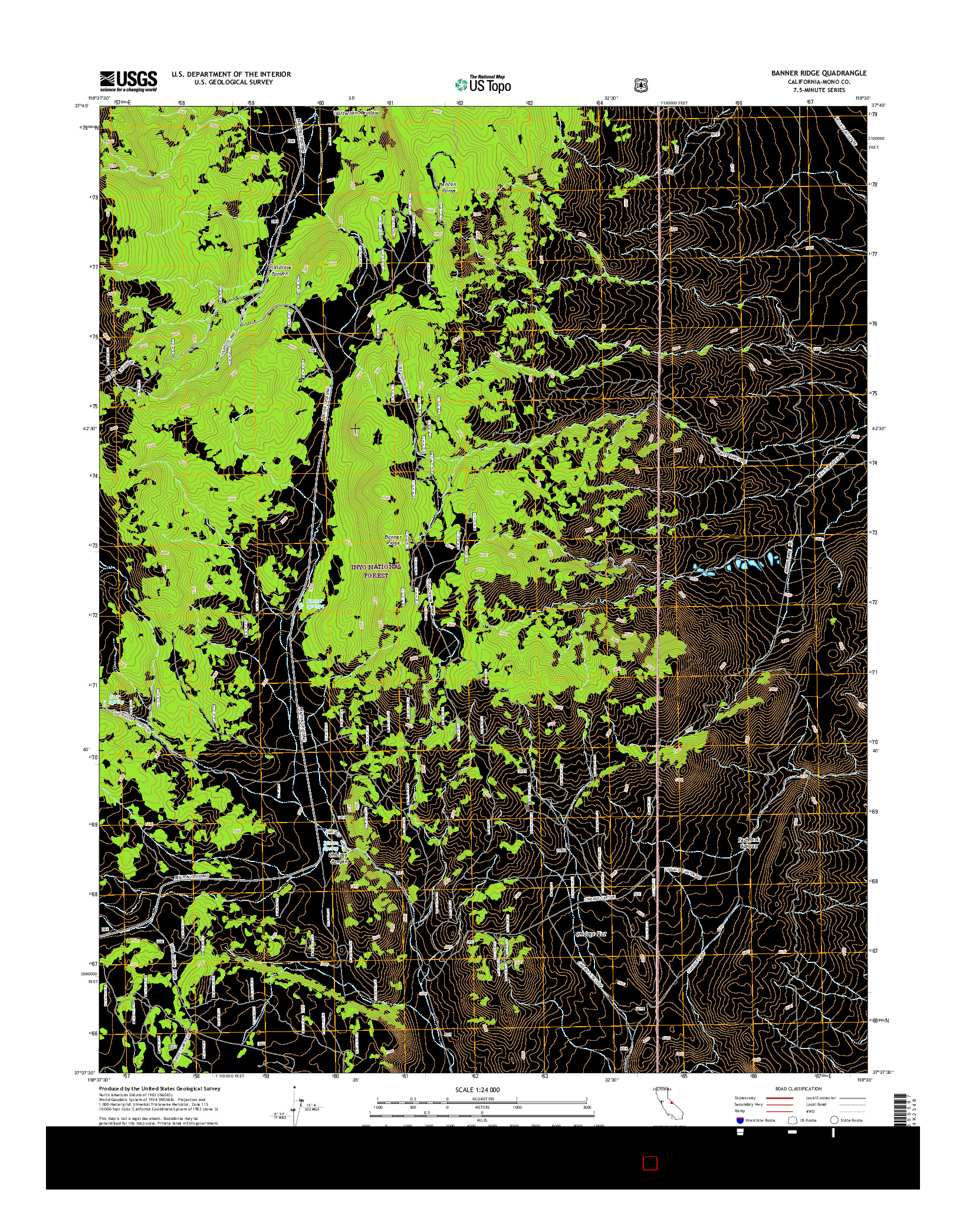 USGS US TOPO 7.5-MINUTE MAP FOR BANNER RIDGE, CA 2015