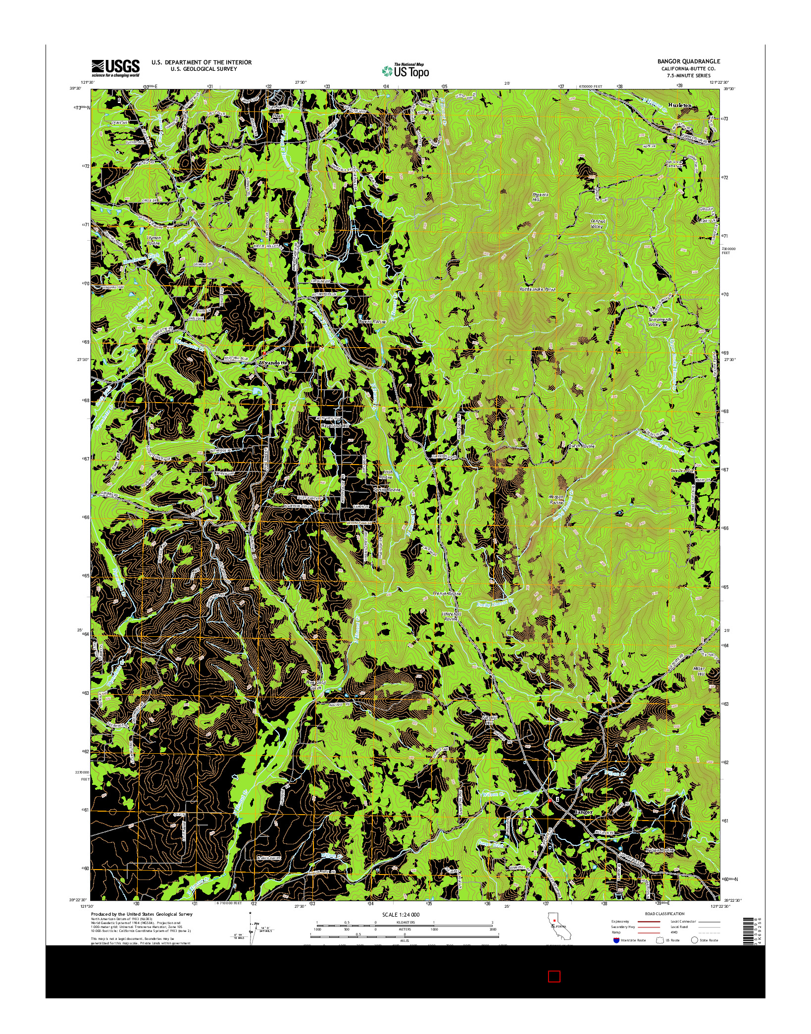 USGS US TOPO 7.5-MINUTE MAP FOR BANGOR, CA 2015