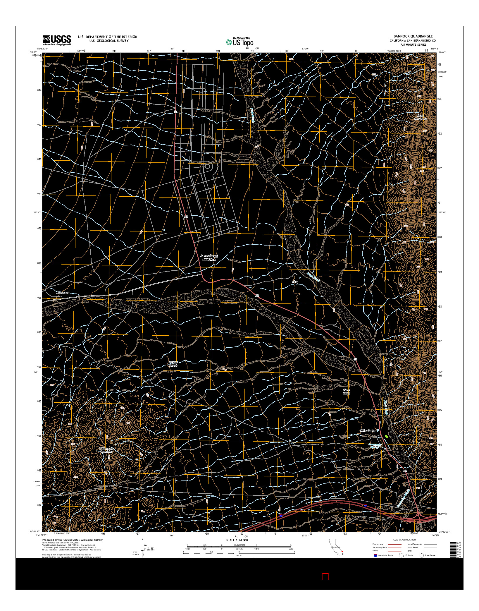 USGS US TOPO 7.5-MINUTE MAP FOR BANNOCK, CA 2015