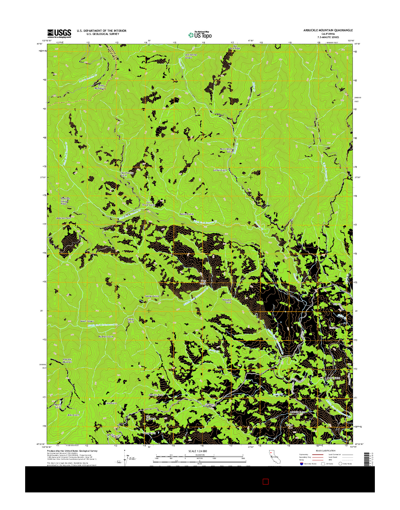 USGS US TOPO 7.5-MINUTE MAP FOR ARBUCKLE MOUNTAIN, CA 2015