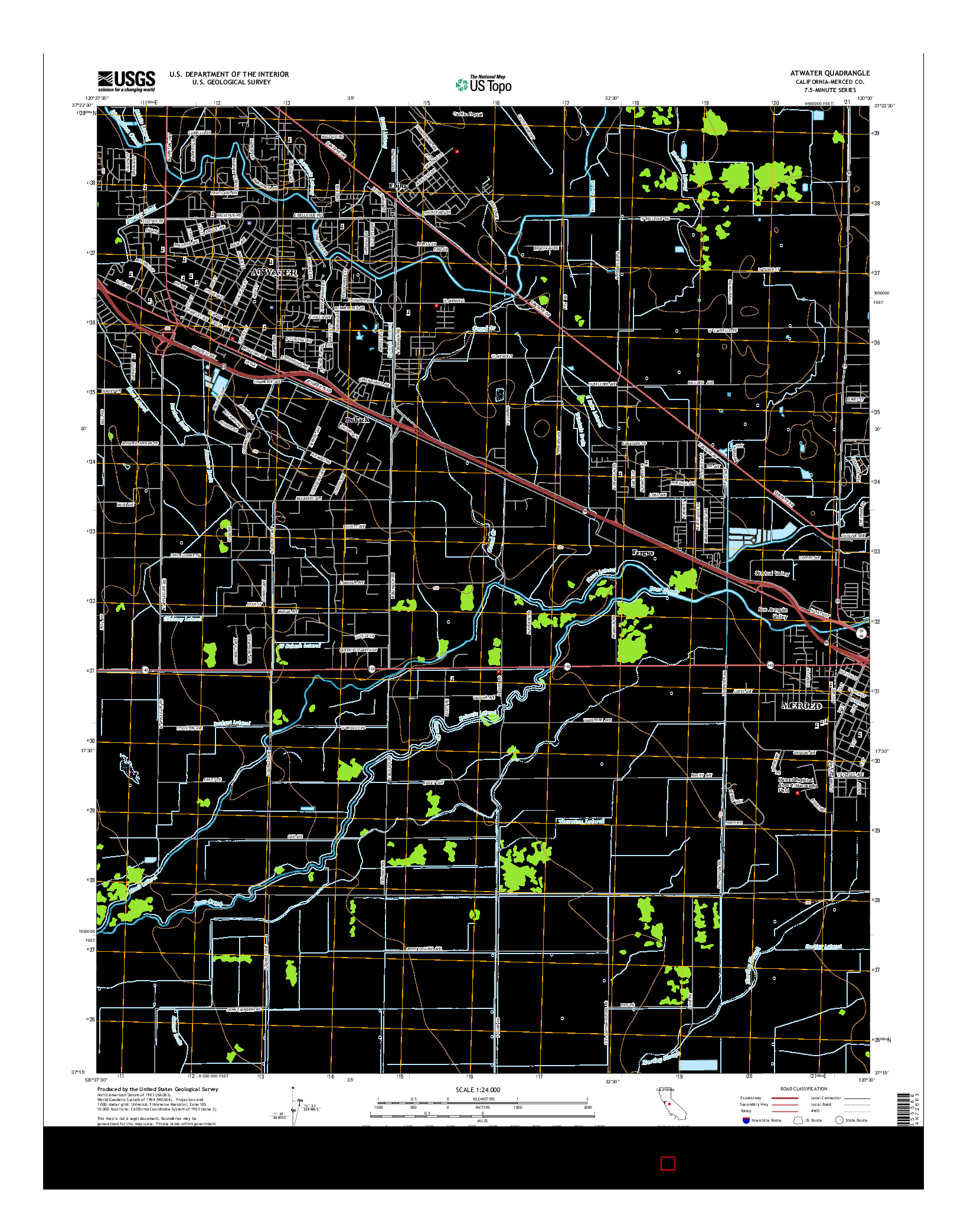 USGS US TOPO 7.5-MINUTE MAP FOR ATWATER, CA 2015