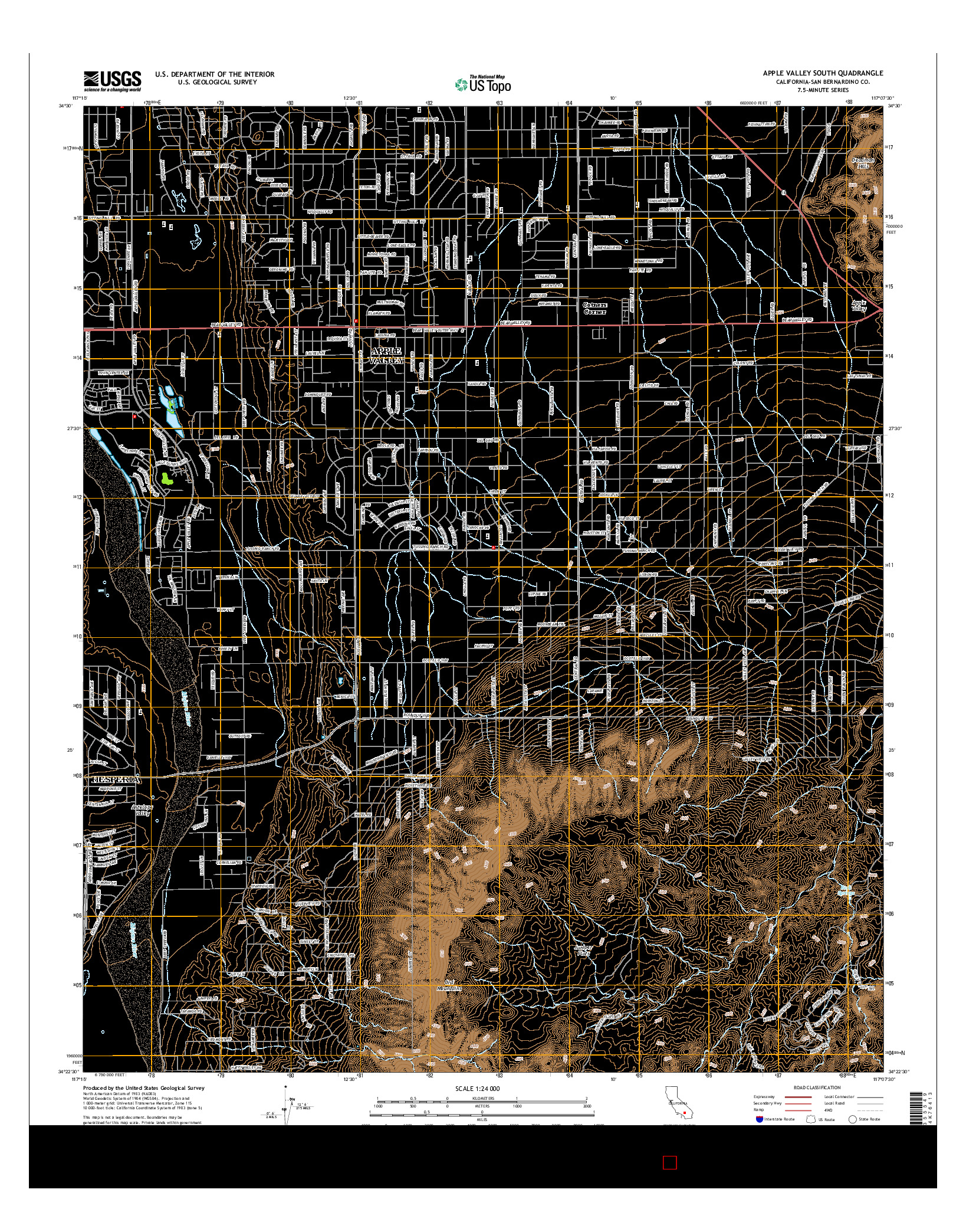 USGS US TOPO 7.5-MINUTE MAP FOR APPLE VALLEY SOUTH, CA 2015