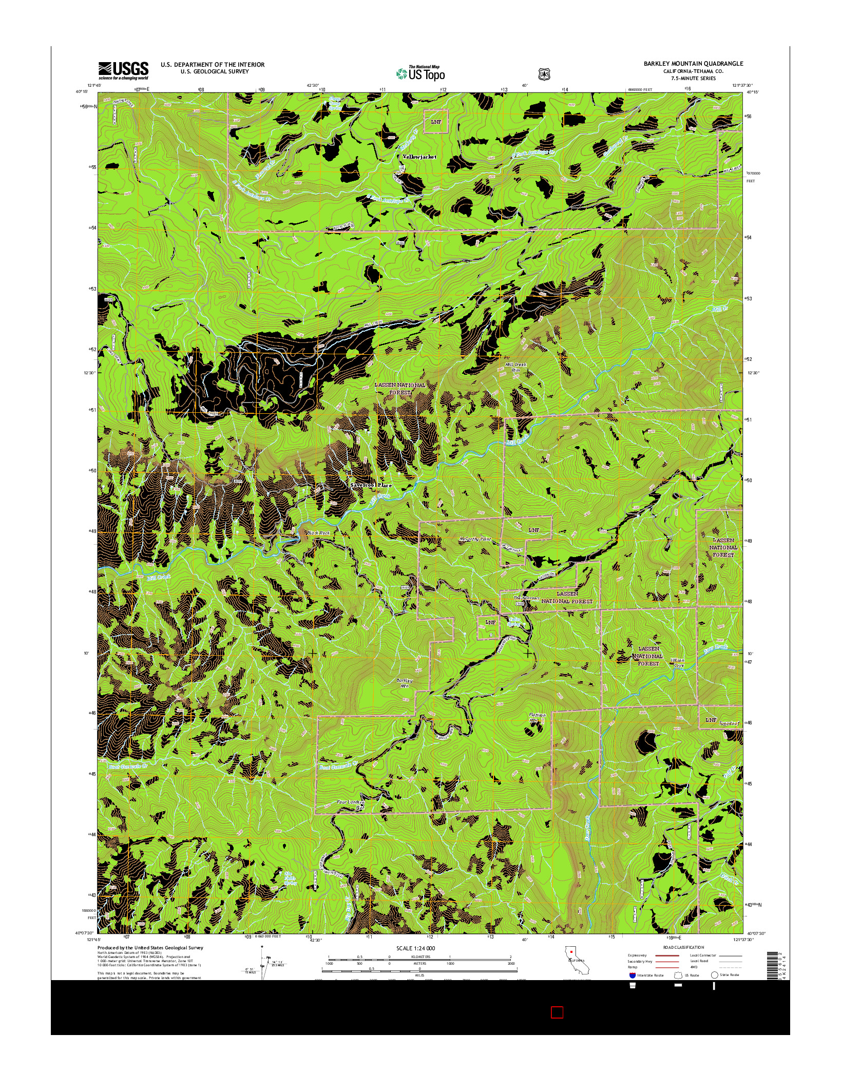 USGS US TOPO 7.5-MINUTE MAP FOR BARKLEY MOUNTAIN, CA 2015