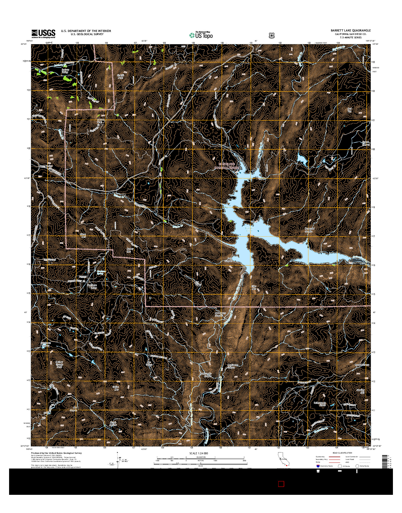 USGS US TOPO 7.5-MINUTE MAP FOR BARRETT LAKE, CA 2015