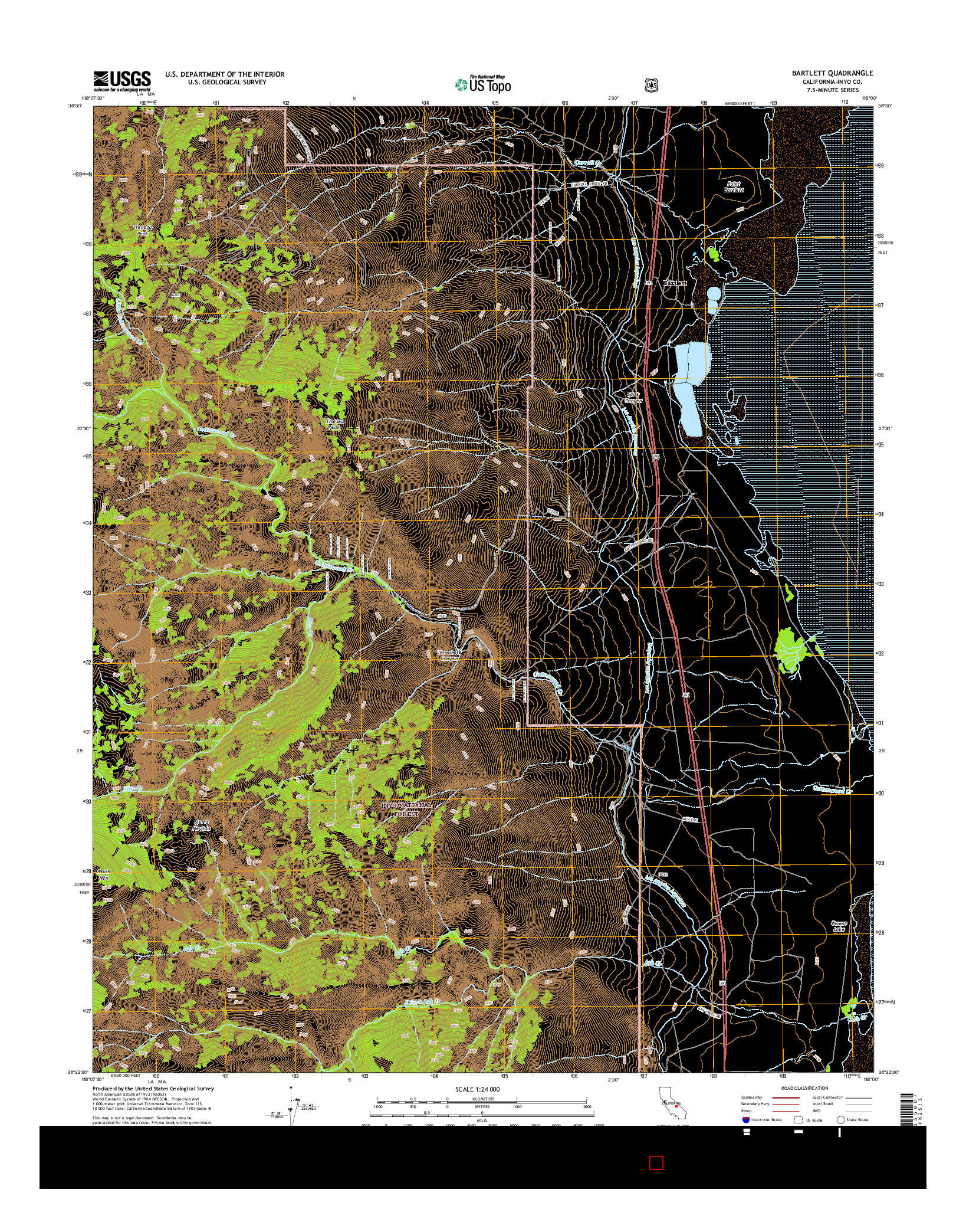 USGS US TOPO 7.5-MINUTE MAP FOR BARTLETT, CA 2015