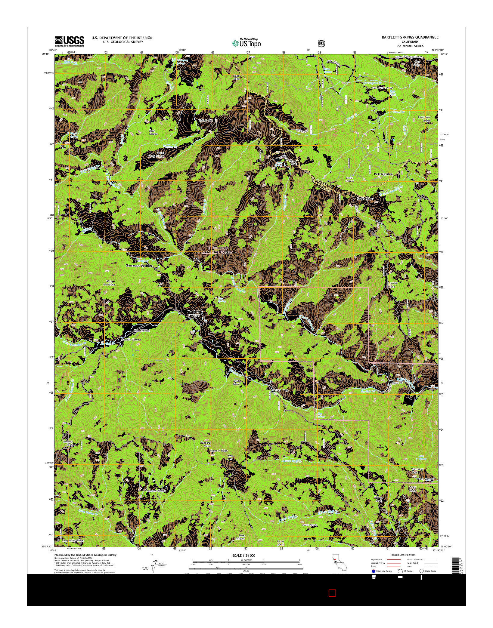 USGS US TOPO 7.5-MINUTE MAP FOR BARTLETT SPRINGS, CA 2015