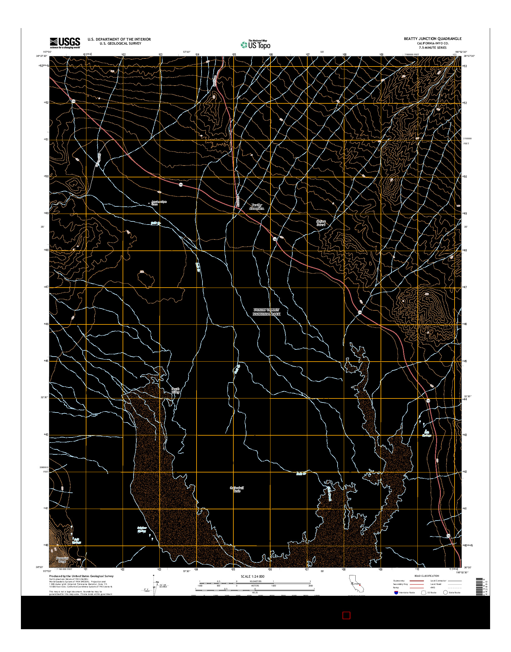 USGS US TOPO 7.5-MINUTE MAP FOR BEATTY JUNCTION, CA 2015