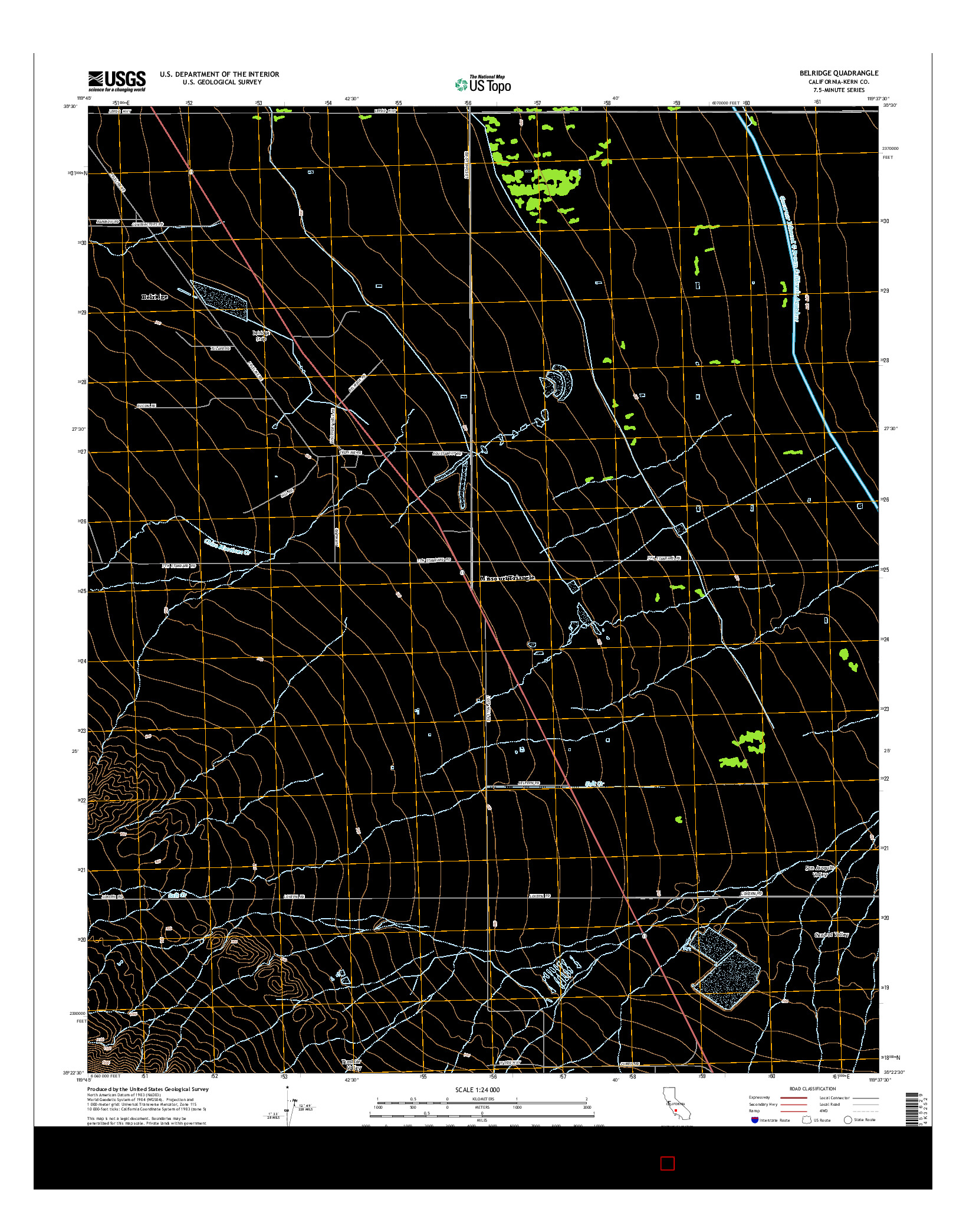 USGS US TOPO 7.5-MINUTE MAP FOR BELRIDGE, CA 2015