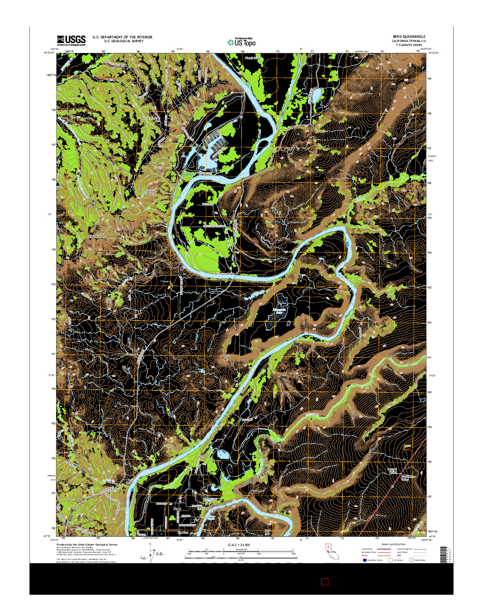 USGS US TOPO 7.5-MINUTE MAP FOR BEND, CA 2015